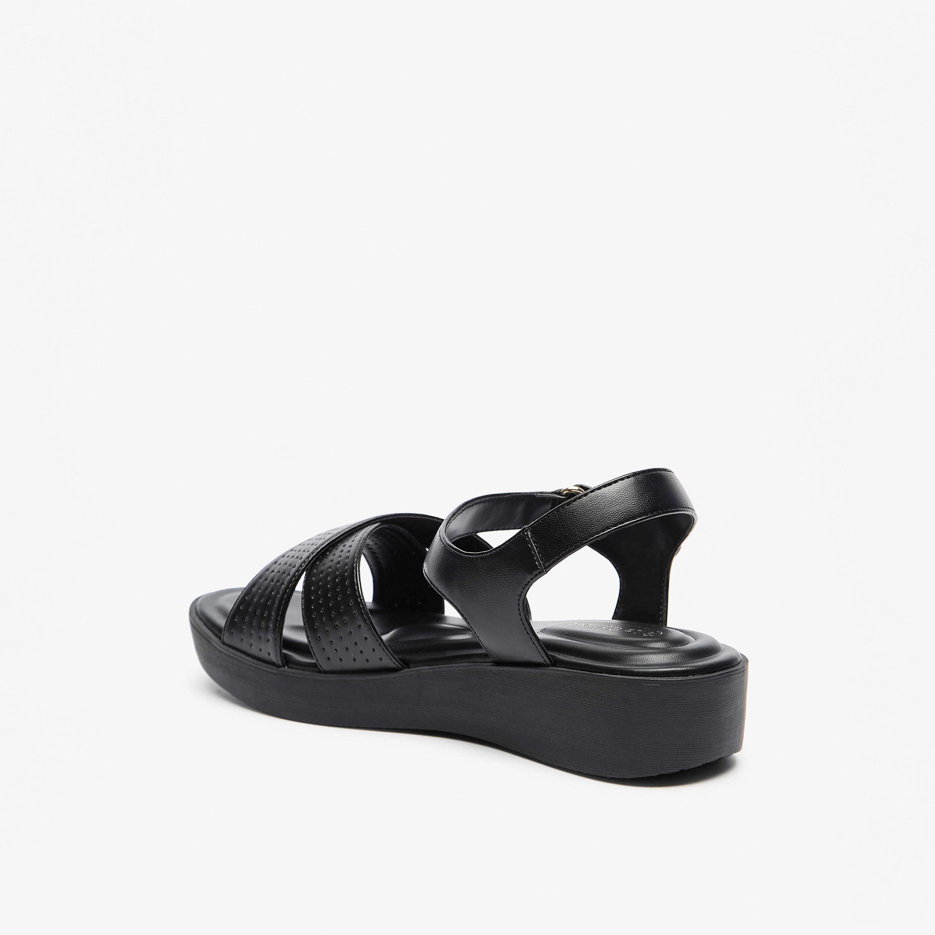 صندل بأحزمة متقاطعة وشريط إغلاق من لو كونفورت-women-shoes-flats-sandals-image-2