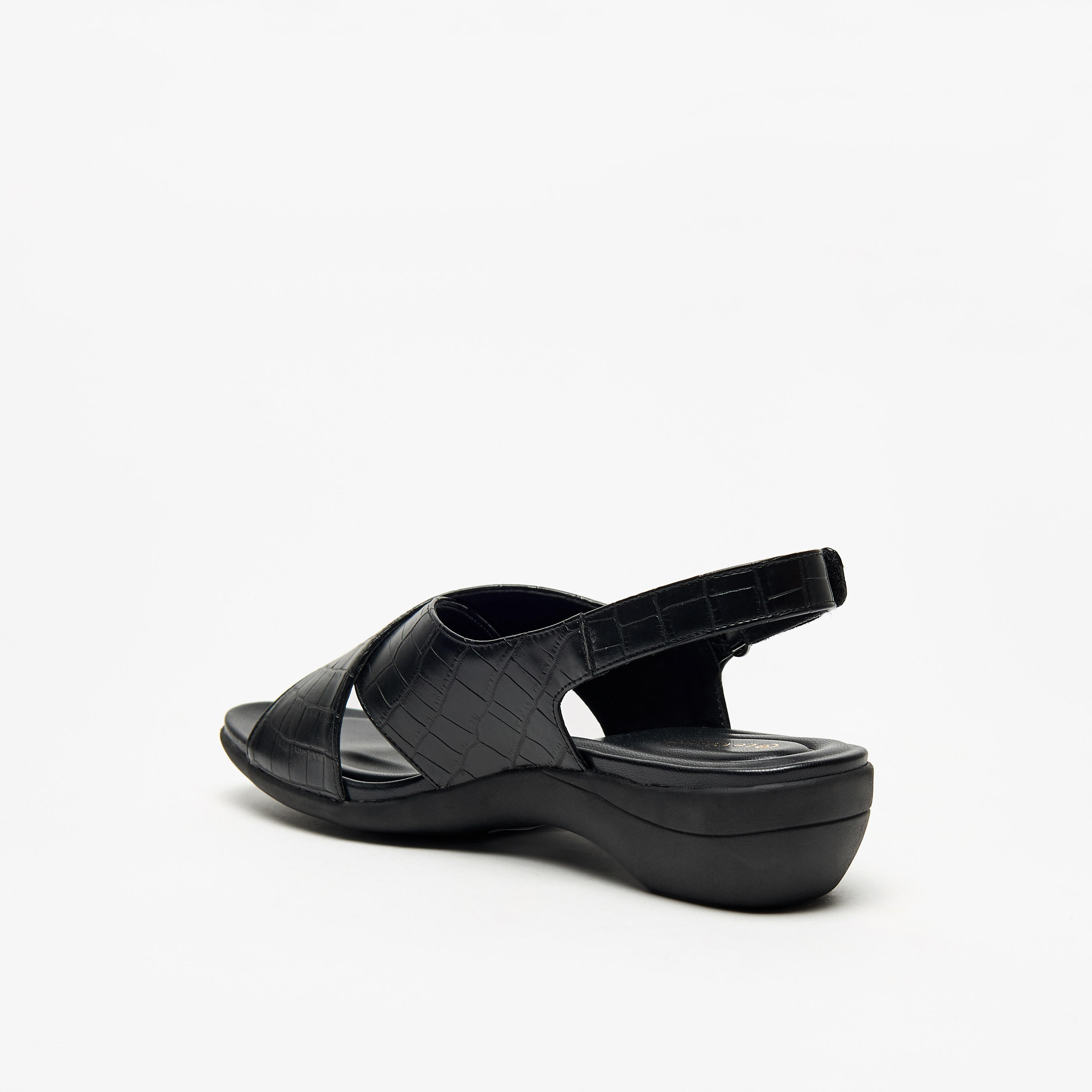 Le Confort Women's Textured Cross-Strap Sandals with Hook and Loop Closure-women-shoes-sandals-heeled-image-8