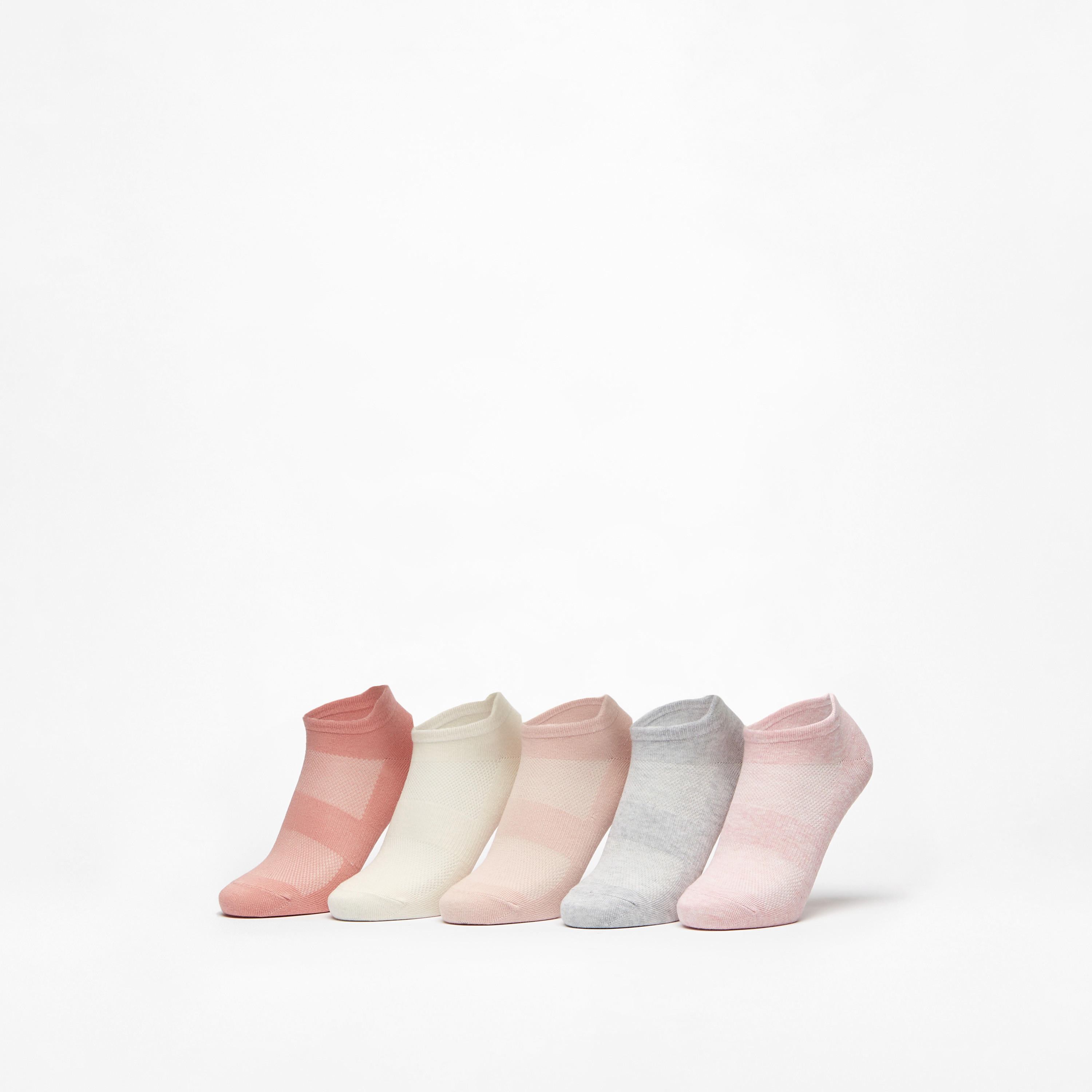 طقم جوارب مخططة بطول الكاحل من داش - 5 قطع-women-socksandstockings-image-1
