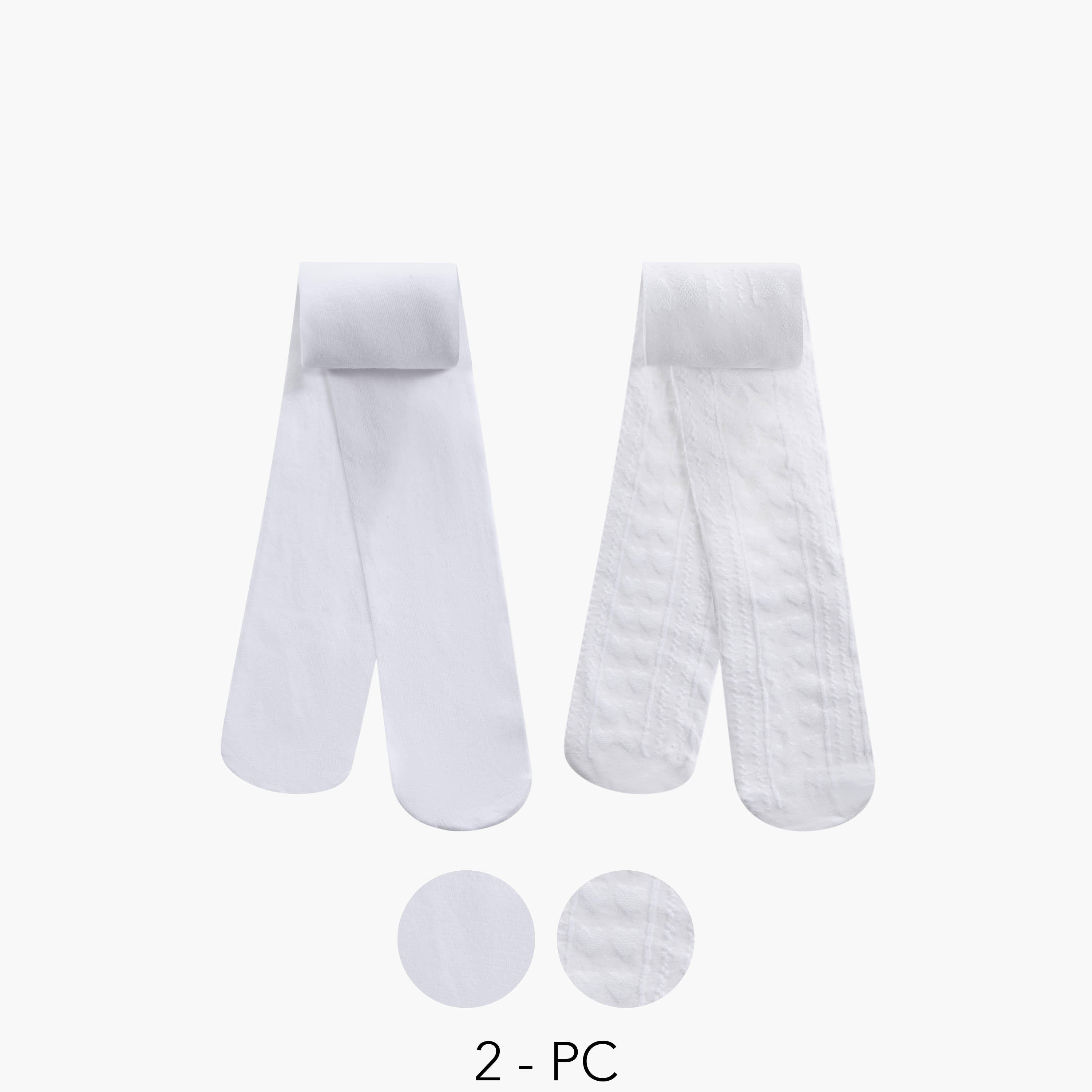 Little Missy Girls Tights with Elasticated Waistband - Set of 2-girls-accessories-socks-image-1