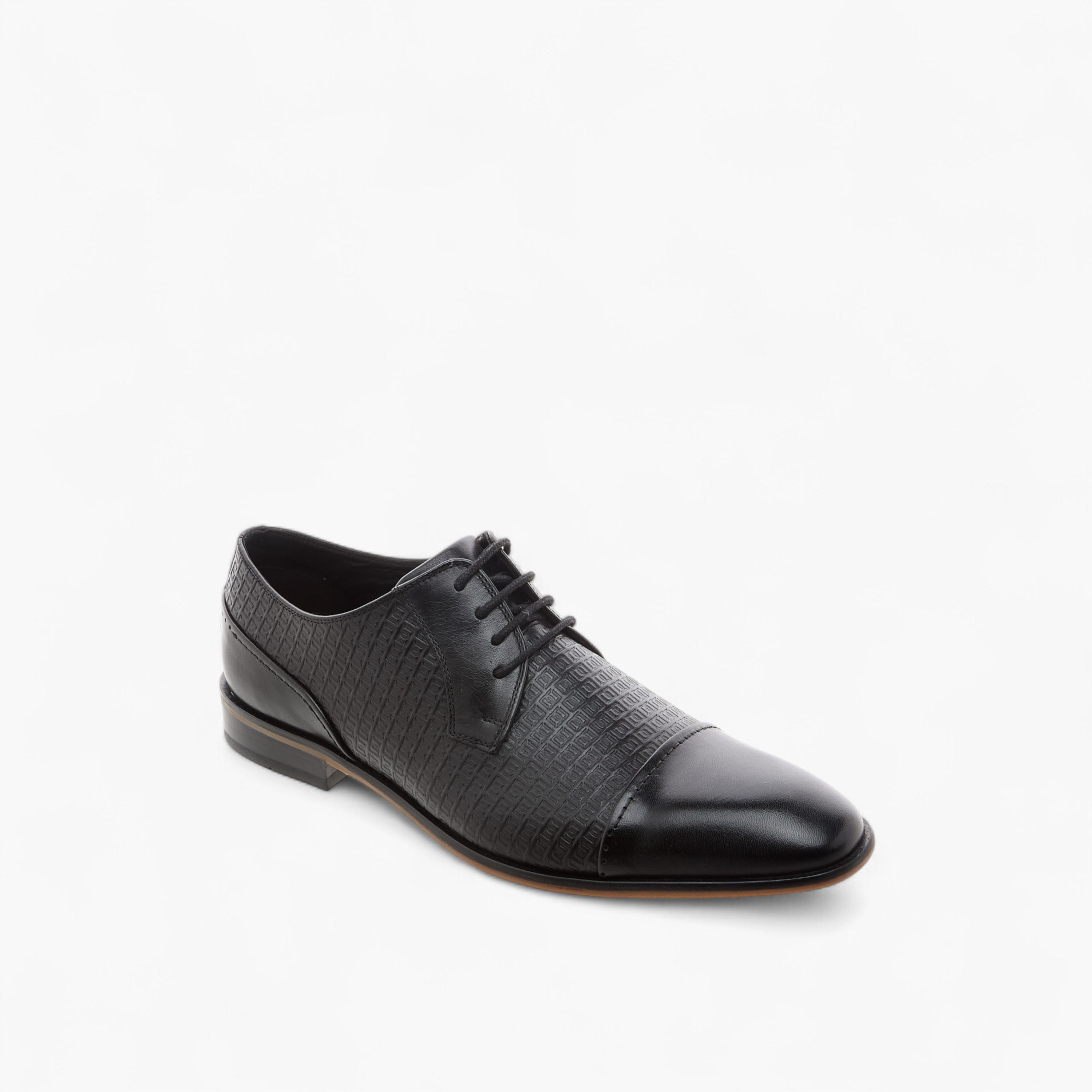 Duchini Men's Textured Derby Shoes with Lace-Up Closure-men-shoes-formalshoes-image-2