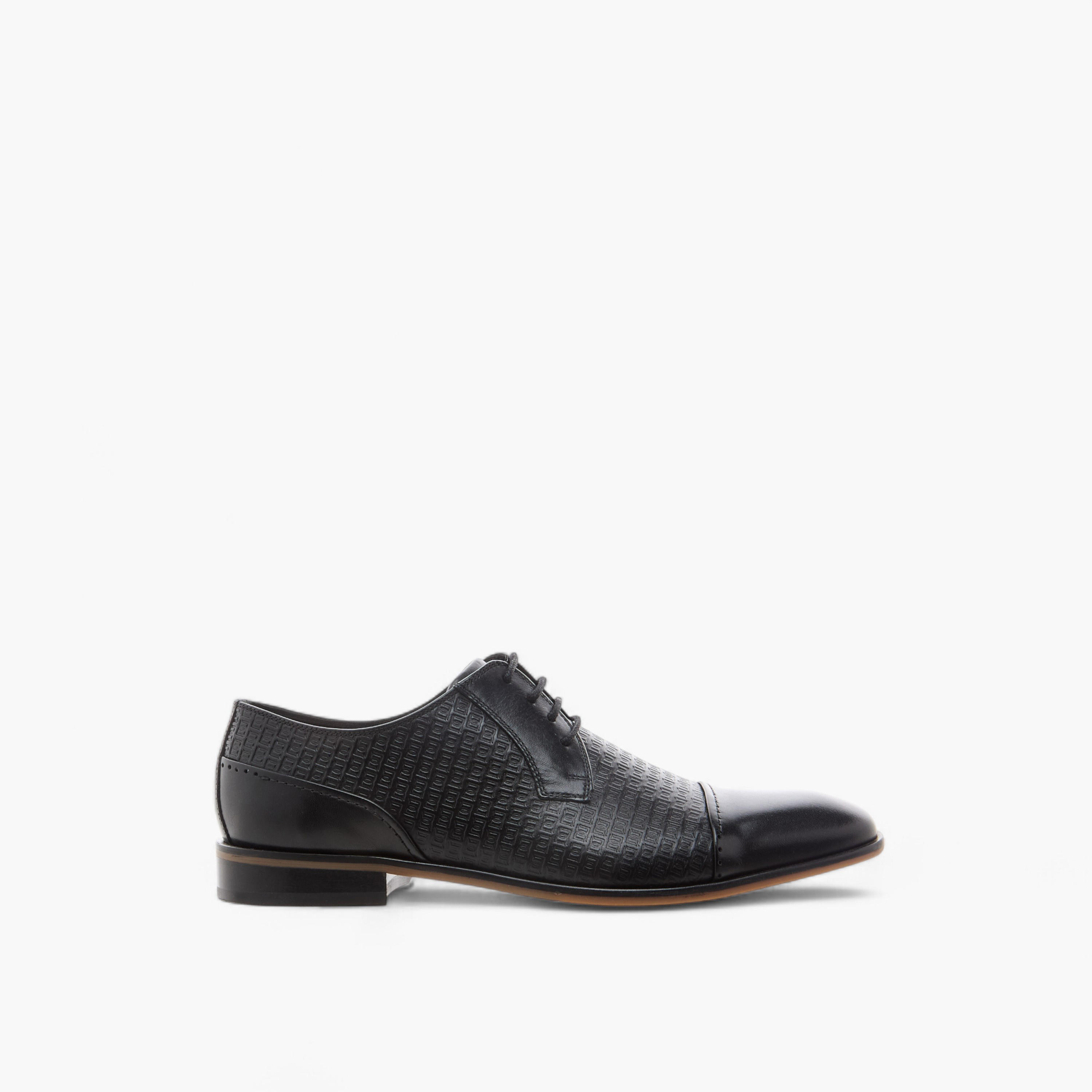 Duchini Men's Textured Derby Shoes with Lace-Up Closure-men-shoes-formalshoes-image-3