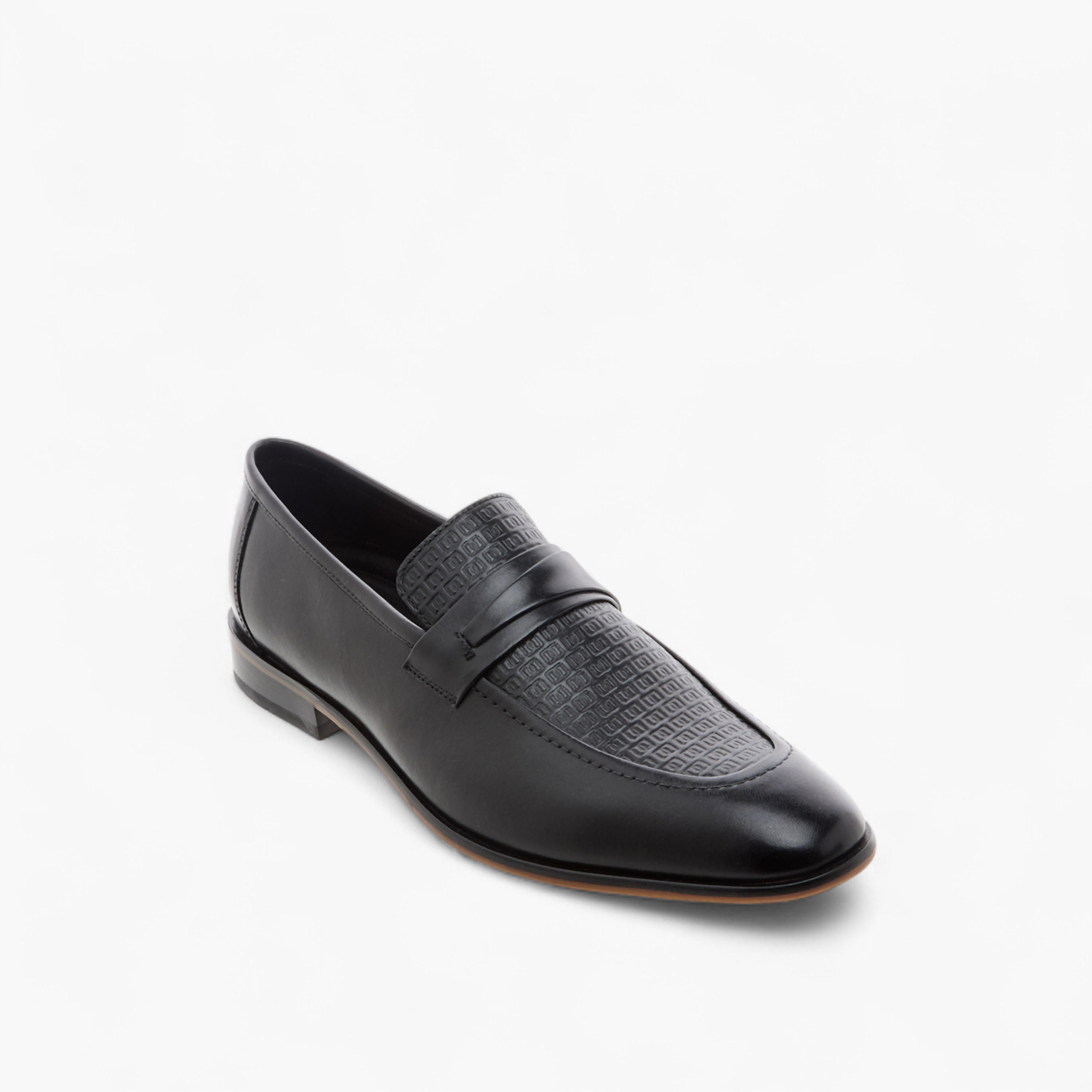 Duchini Men's Textured Slip-On Loafers-men-shoes-loafersandmoccasins-image-2