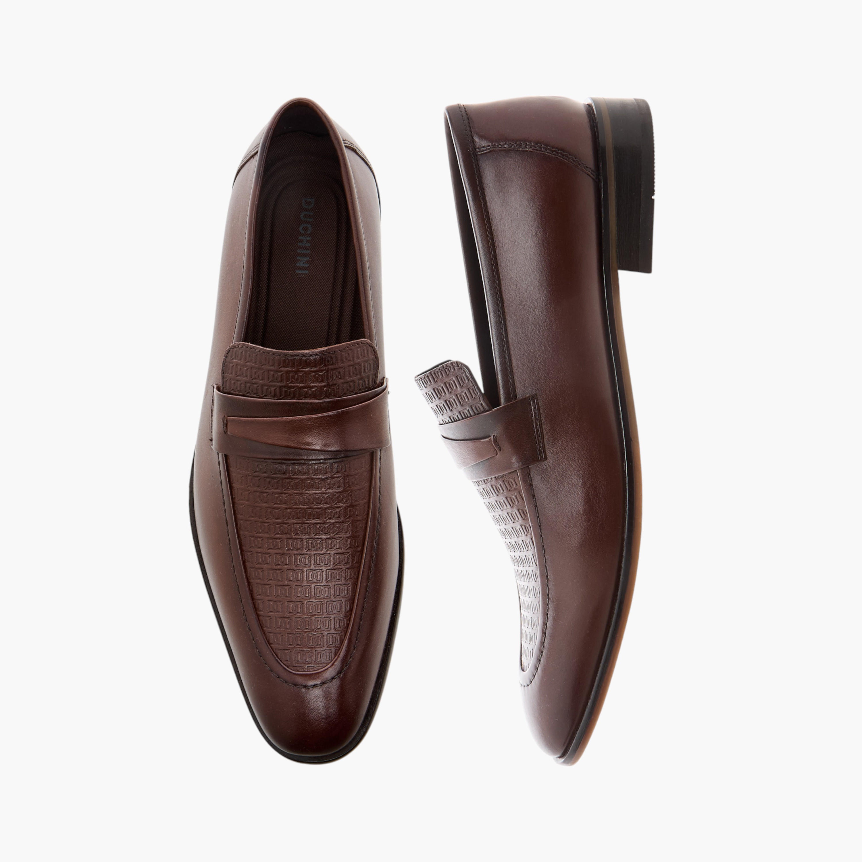 Duchini Men's Textured Slip-On Loafers-men-shoes-loafersandmoccasins-image-1