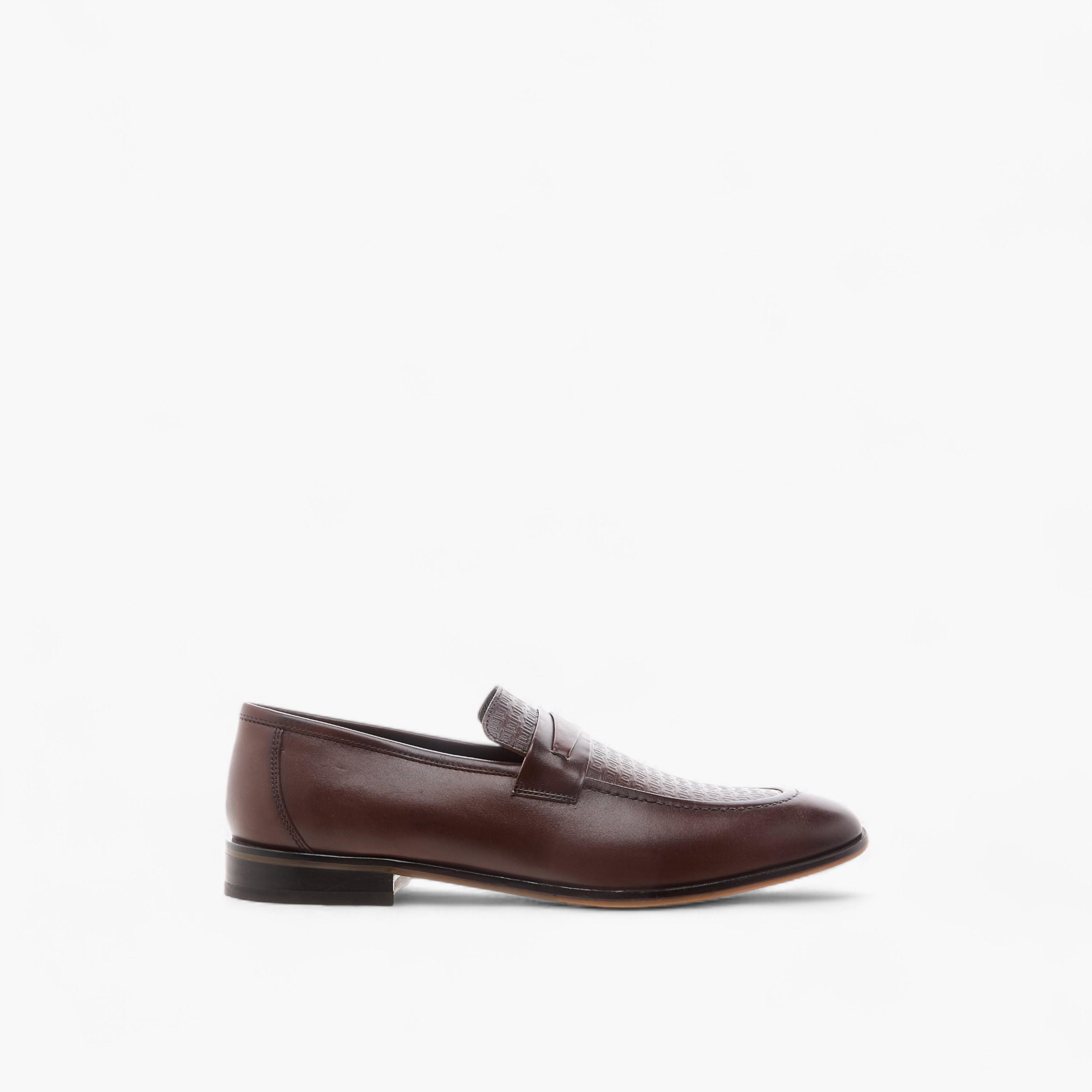 Duchini Men's Textured Slip-On Loafers-men-shoes-loafersandmoccasins-image-3