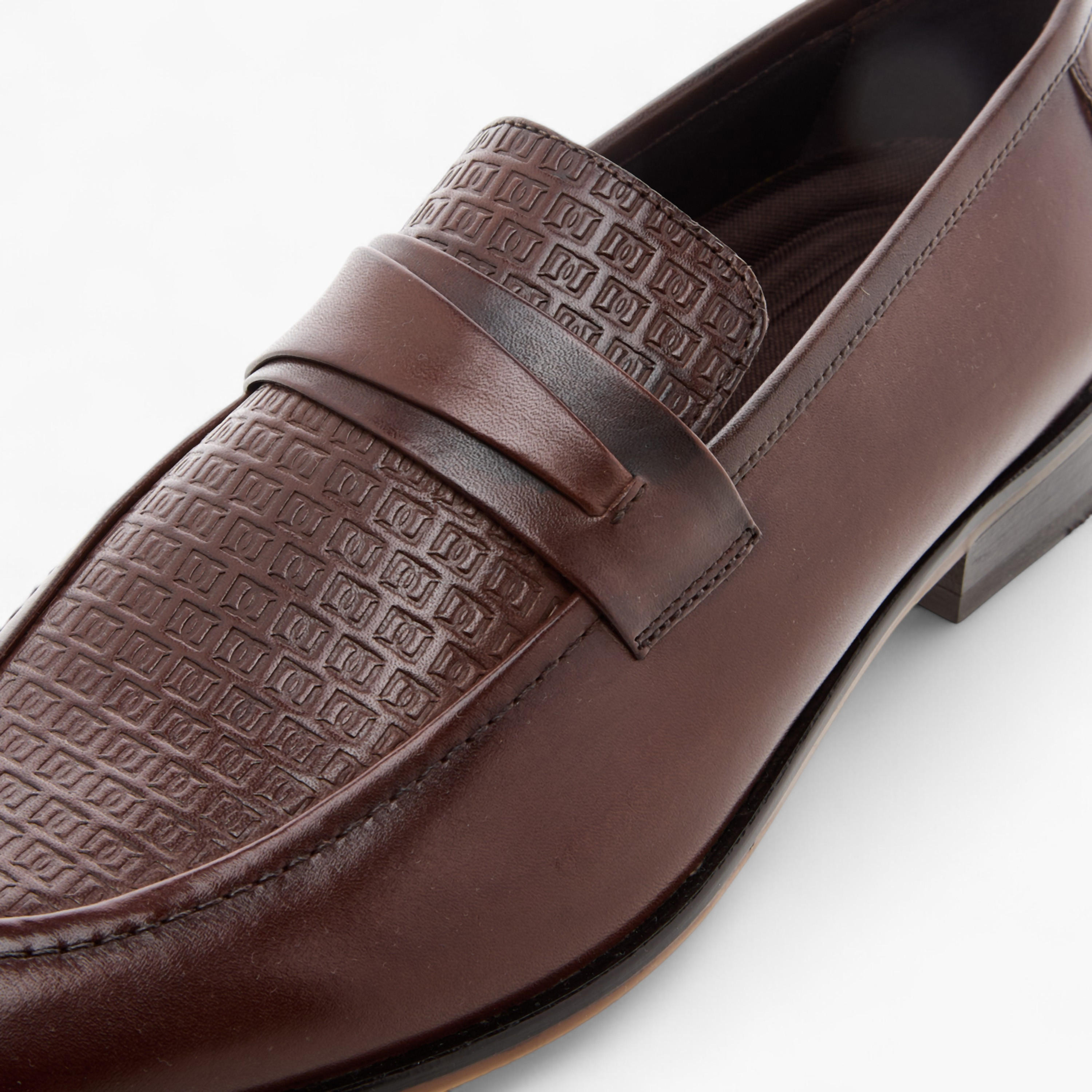 Duchini Men's Textured Slip-On Loafers-men-shoes-loafersandmoccasins-image-4