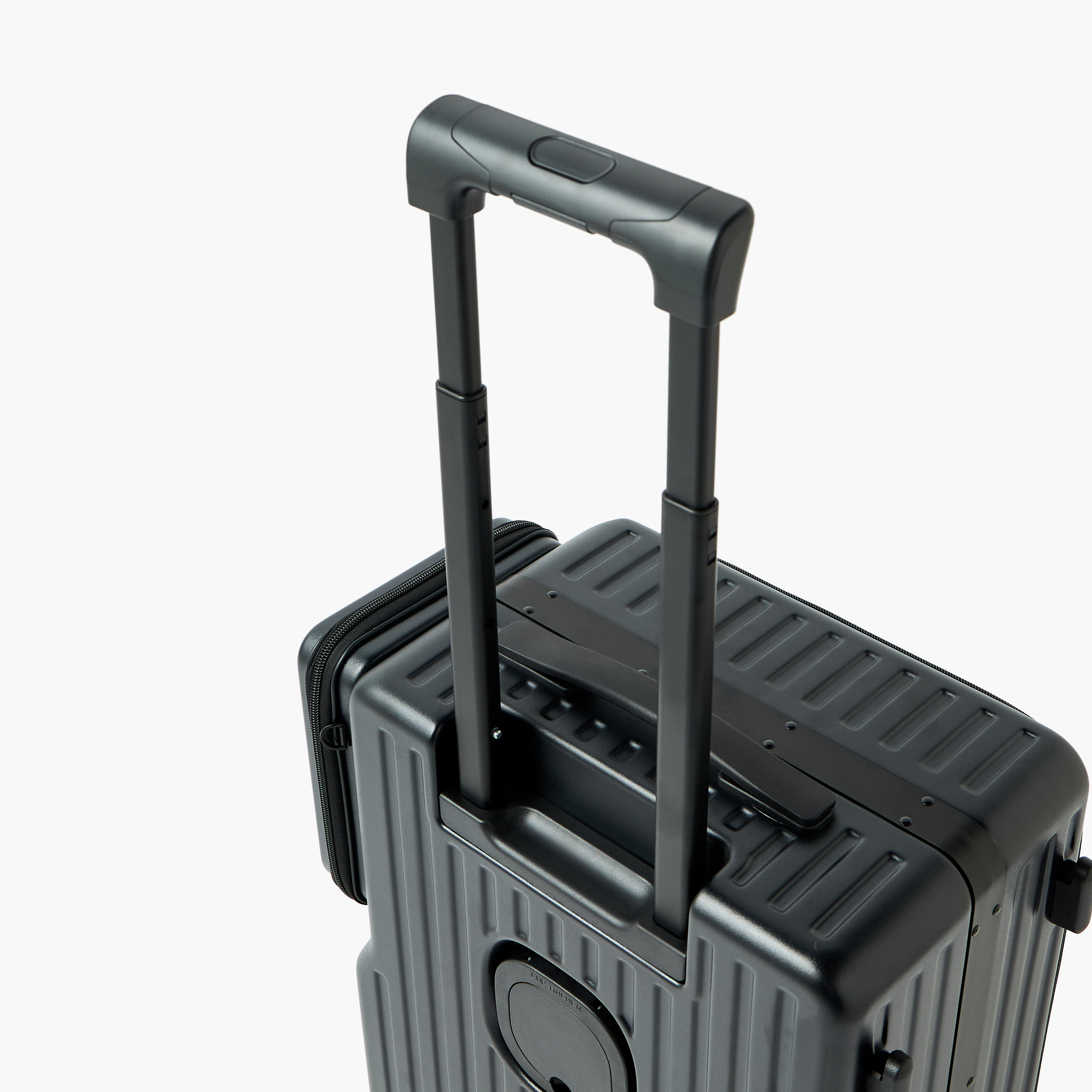 WAVE Textured Hardcase Luggage Trolley with Detachable Crossbody Bag & Cup Holder - 20 inches Cabin-travel-luggagesandbags-luggage-image-9