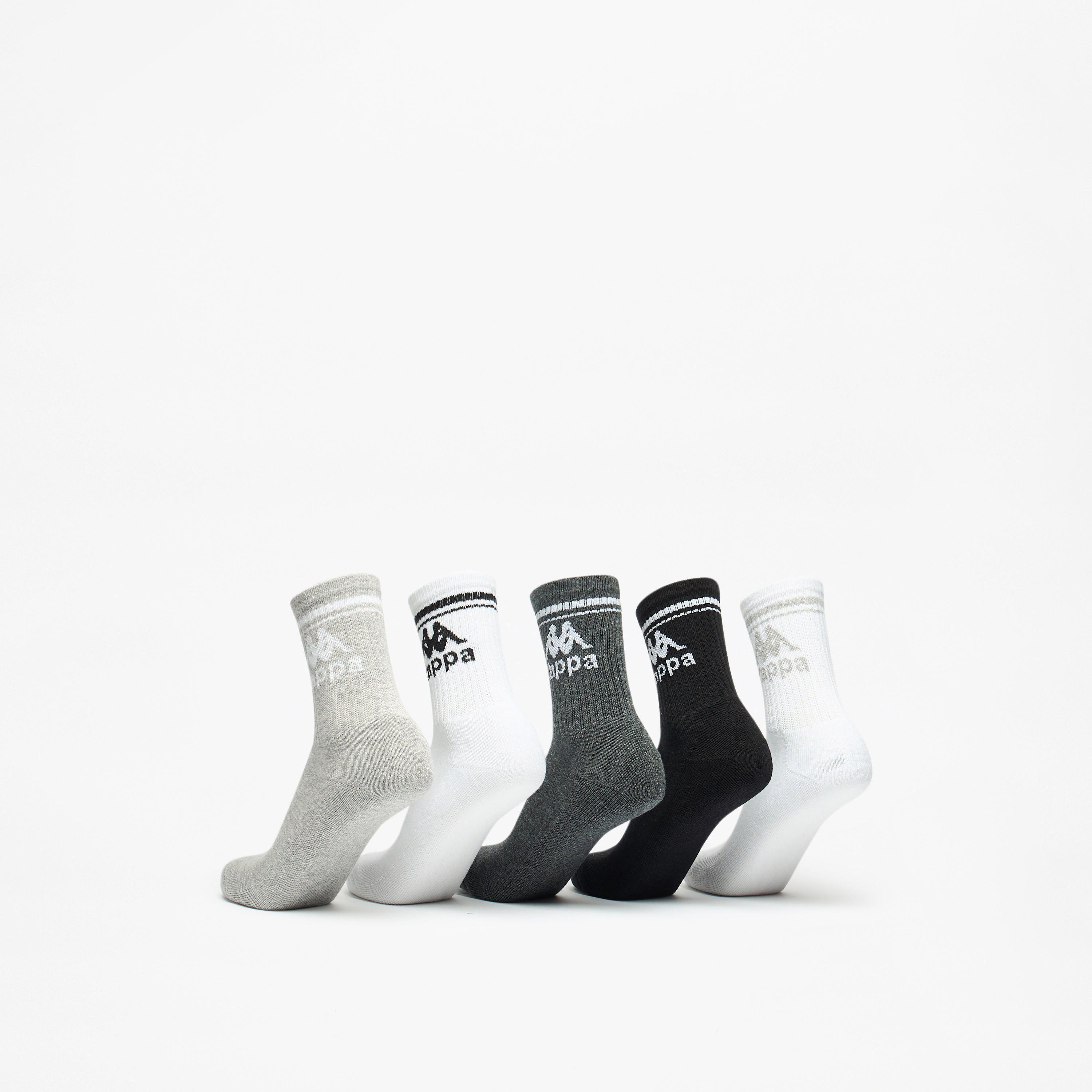 Kappa Logo Print Crew Length Cushioned Sports Socks - Set of 5-girls-accessories-socks-image-3