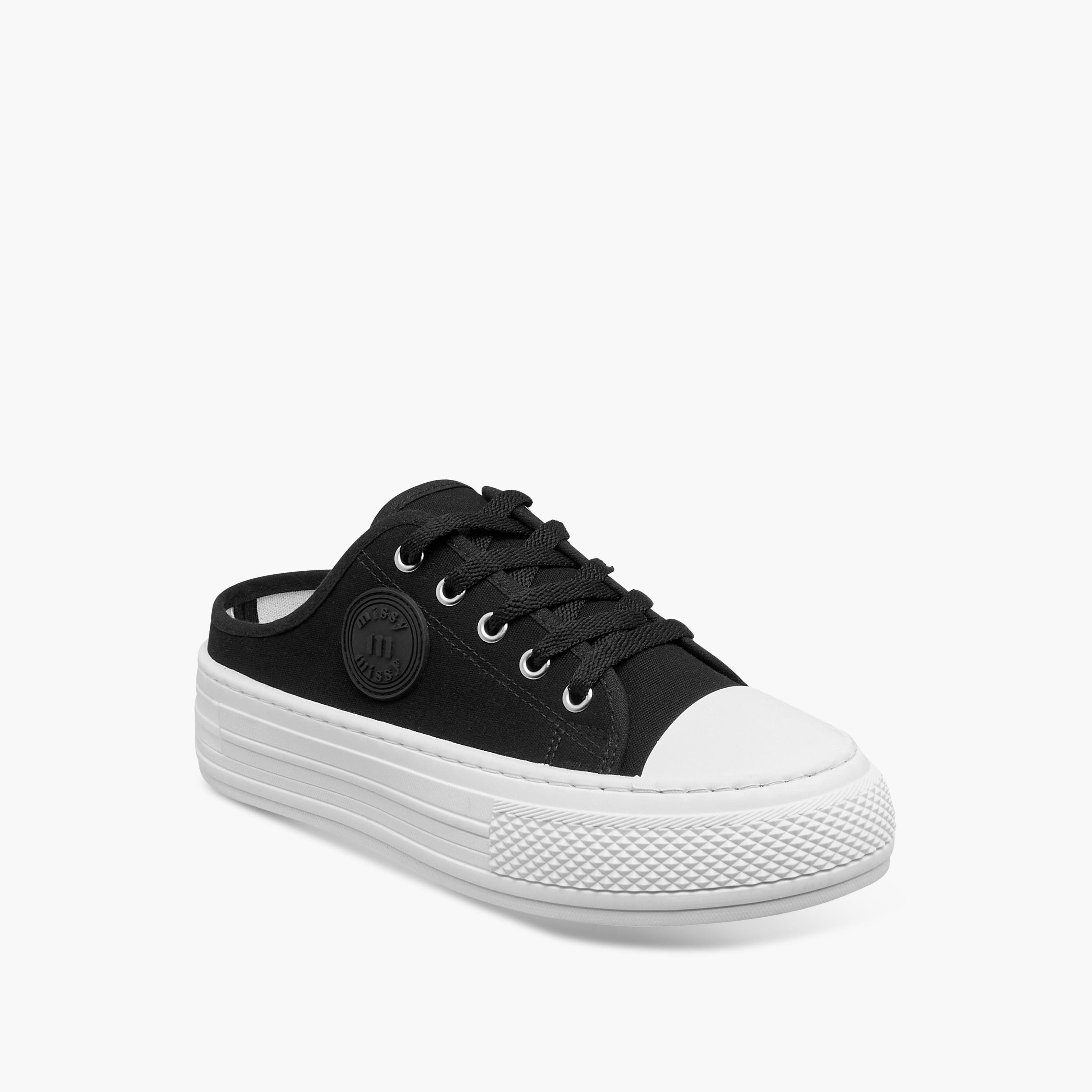 Missy Logo Applique Slip-On Sneakers with Lace Detail-women-shoes-flats-mules-image-2