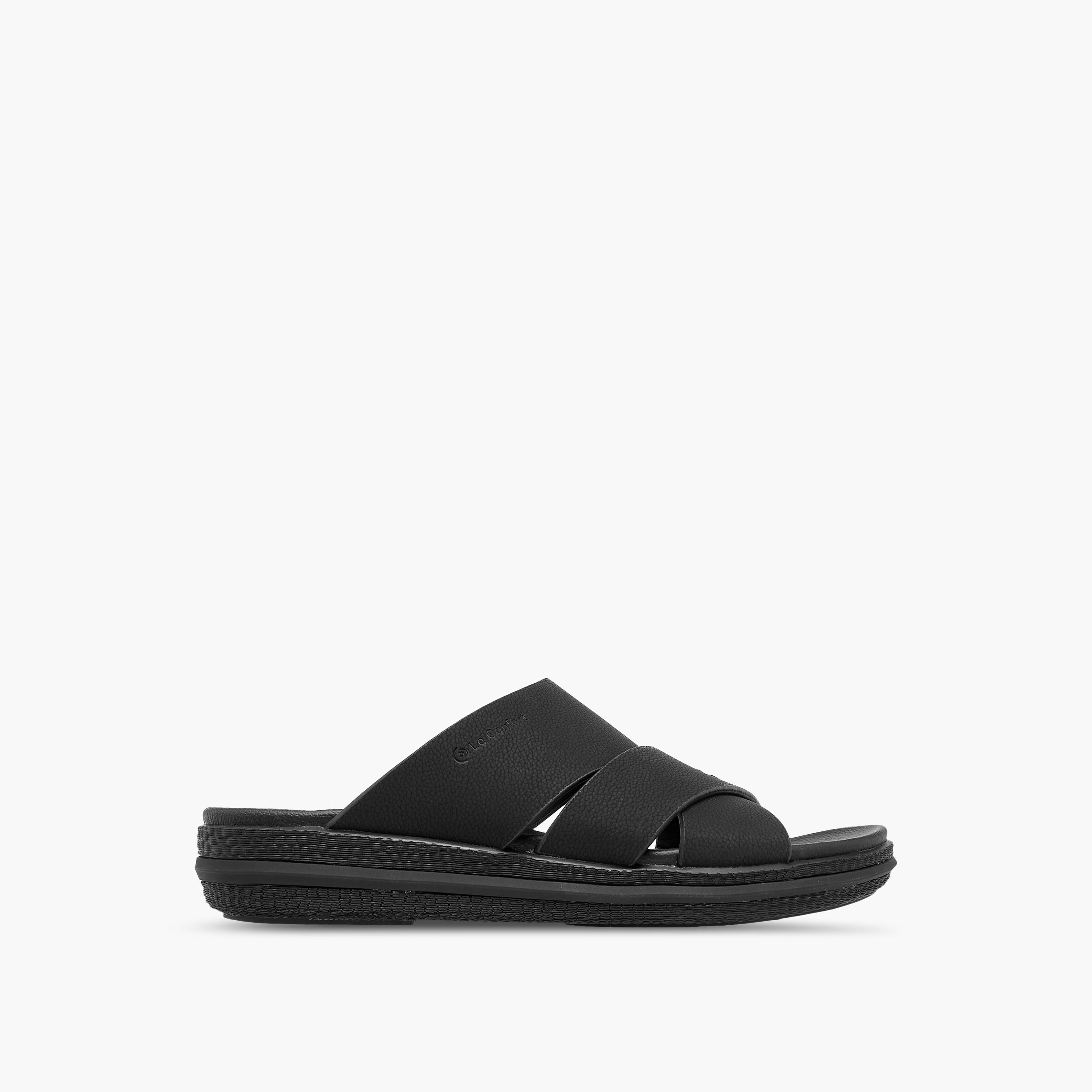 Le Confort Textured Slip On Cross-Strap Sandals-men-shoes-sandals-image-3