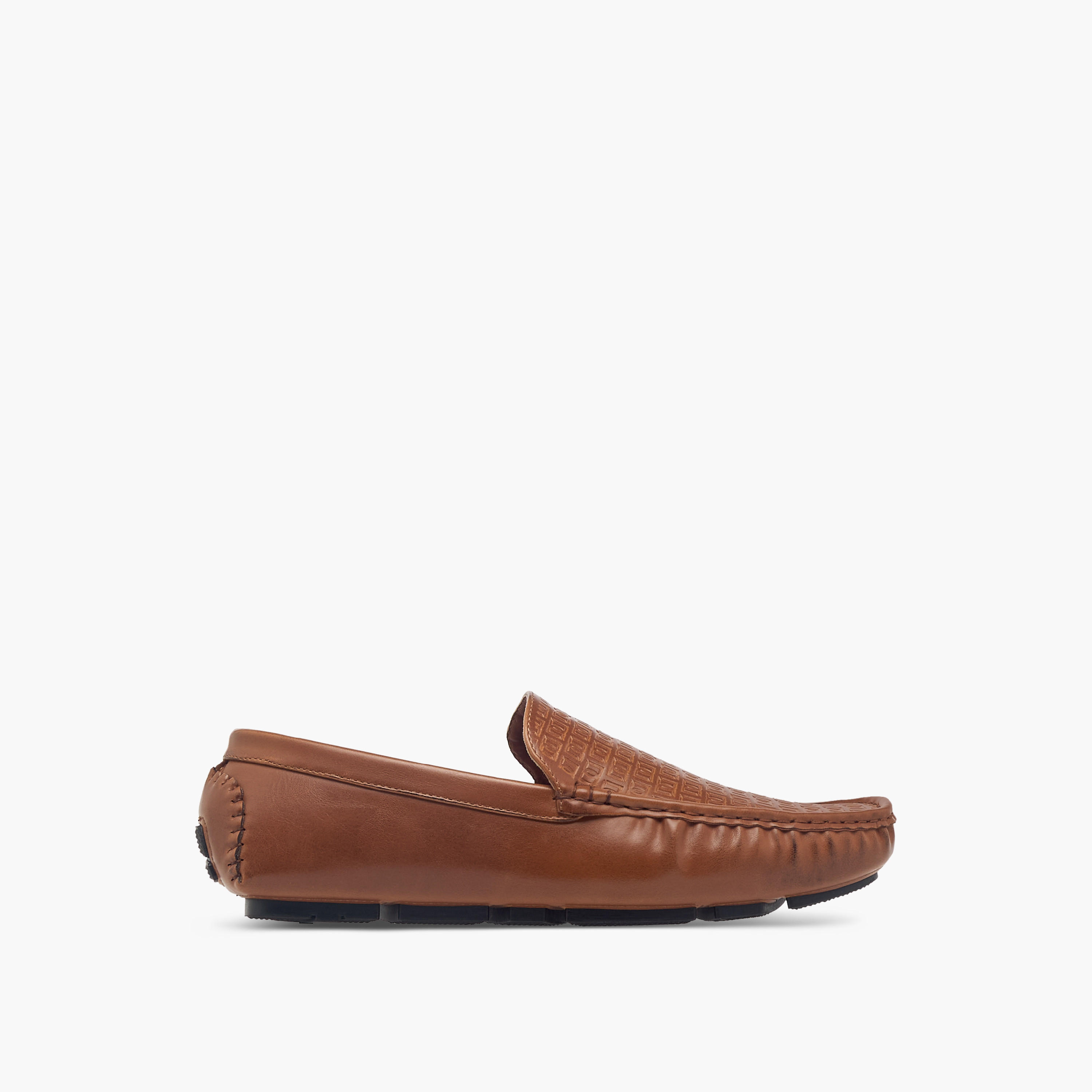Duchini Men's Monogram Textured Slip-On Moccasins-men-shoes-loafersandmoccasins-image-3