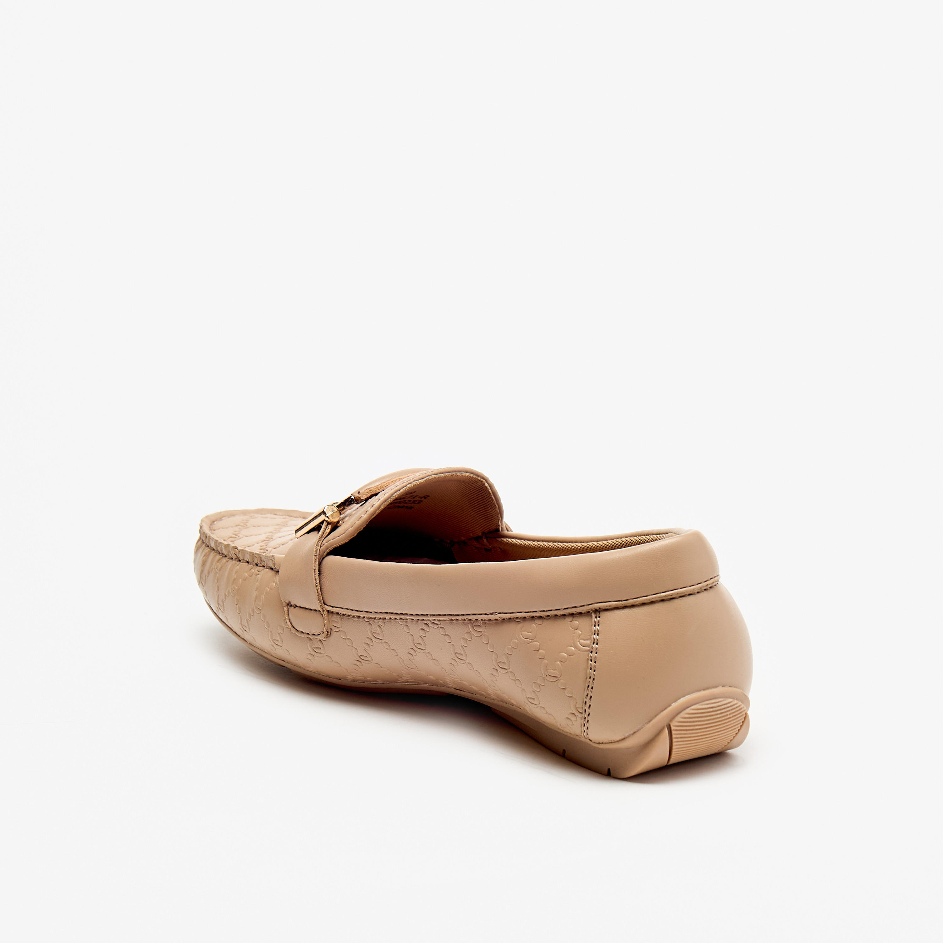 حذاء موكاسين سهل الارتداء بارز الملمس بزينة معدنية من لو كونفورت-women-shoes-flats-loafers-image-3