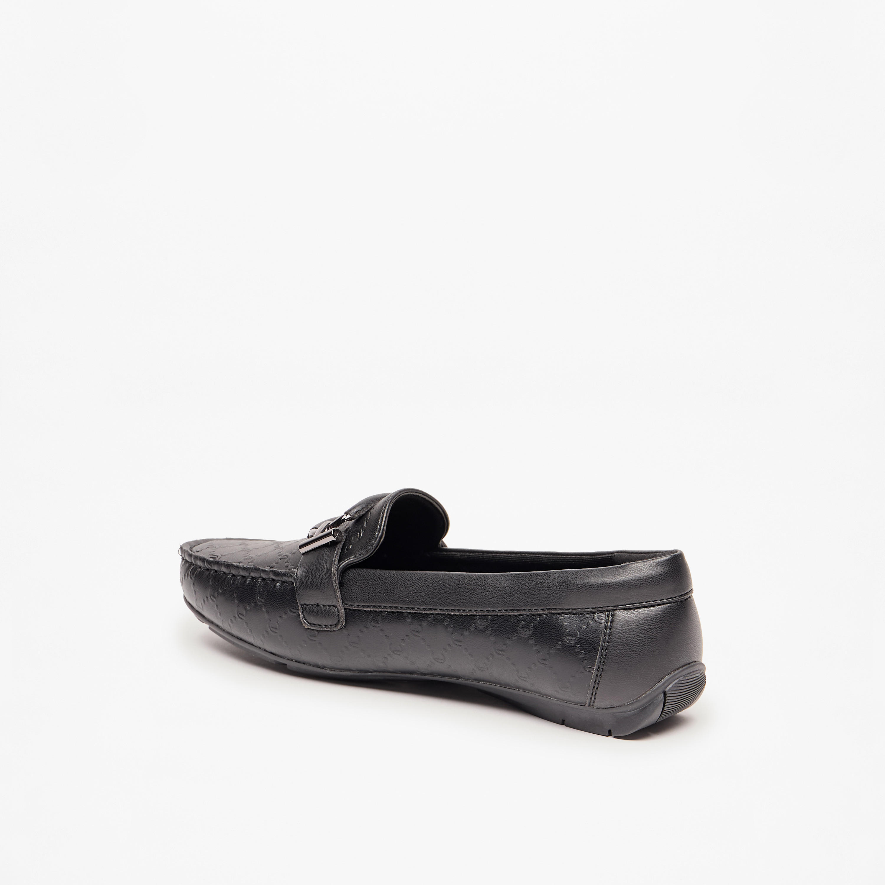 Le Confort Textured Slip-On Moccasins with Metal Accent-women-shoes-flats-loafers-image-2