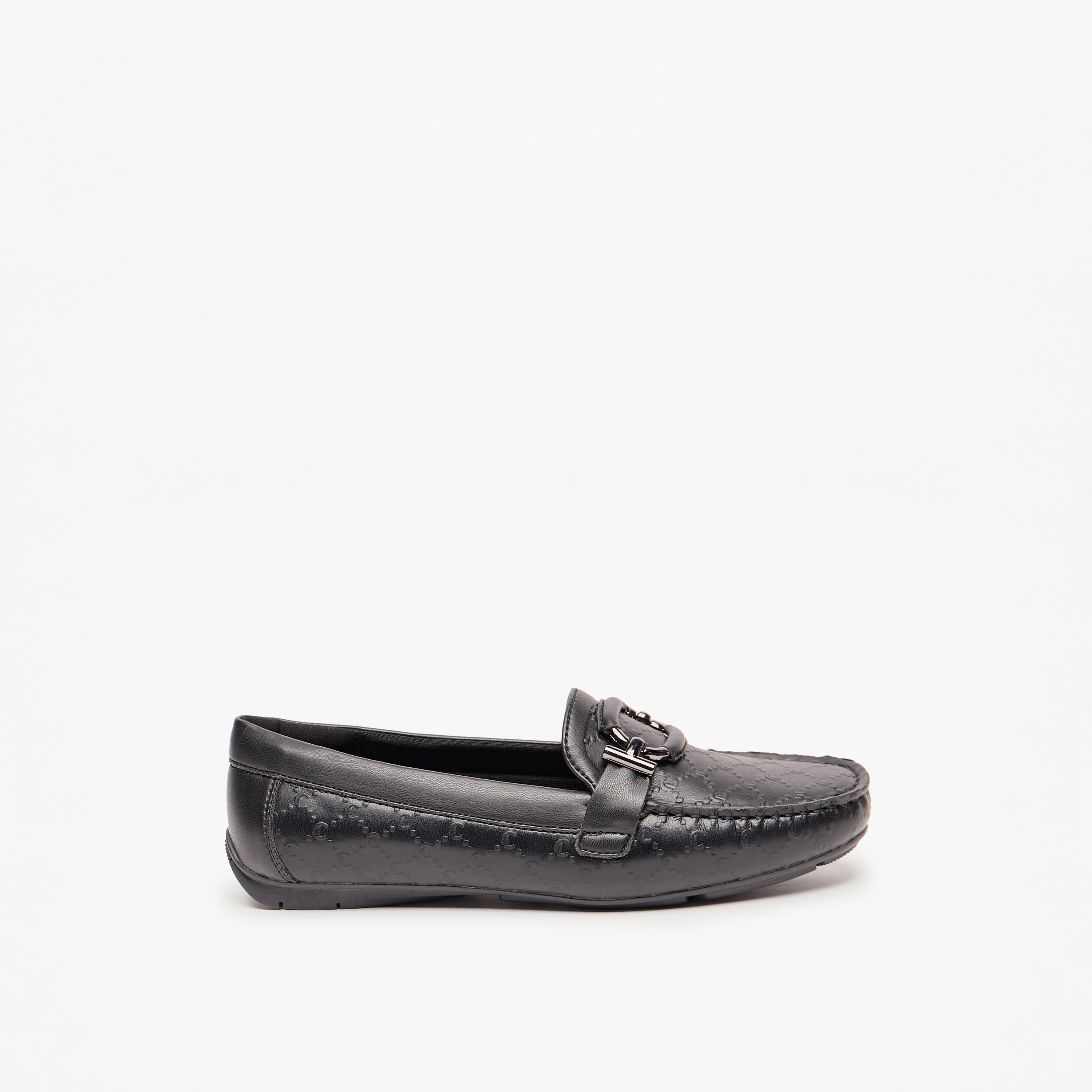 حذاء موكاسين سهل الارتداء بارز الملمس بزينة معدنية من لو كونفورت-women-shoes-flats-loafers-image-8