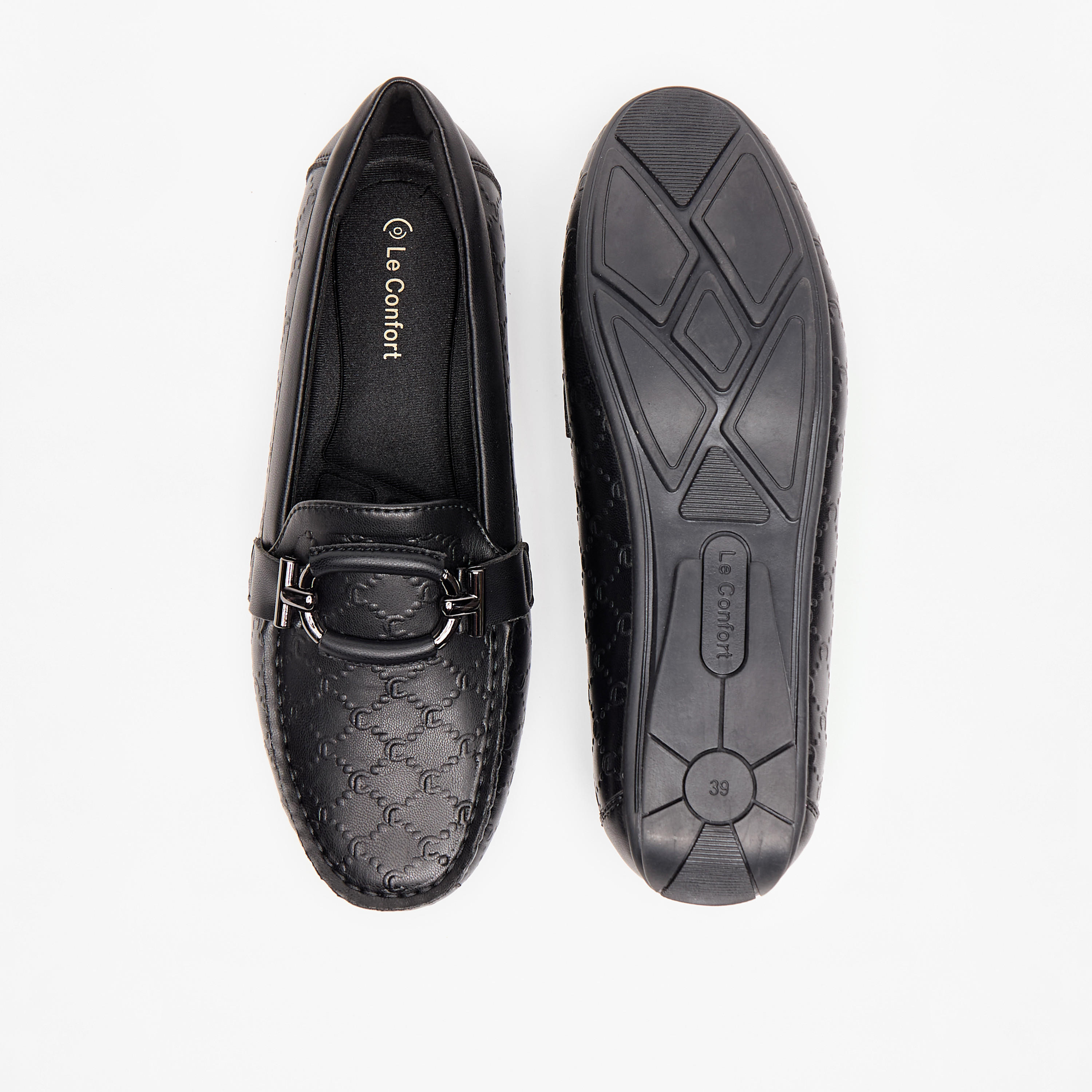 حذاء موكاسين سهل الارتداء بارز الملمس بزينة معدنية من لو كونفورت-women-shoes-flats-loafers-image-7