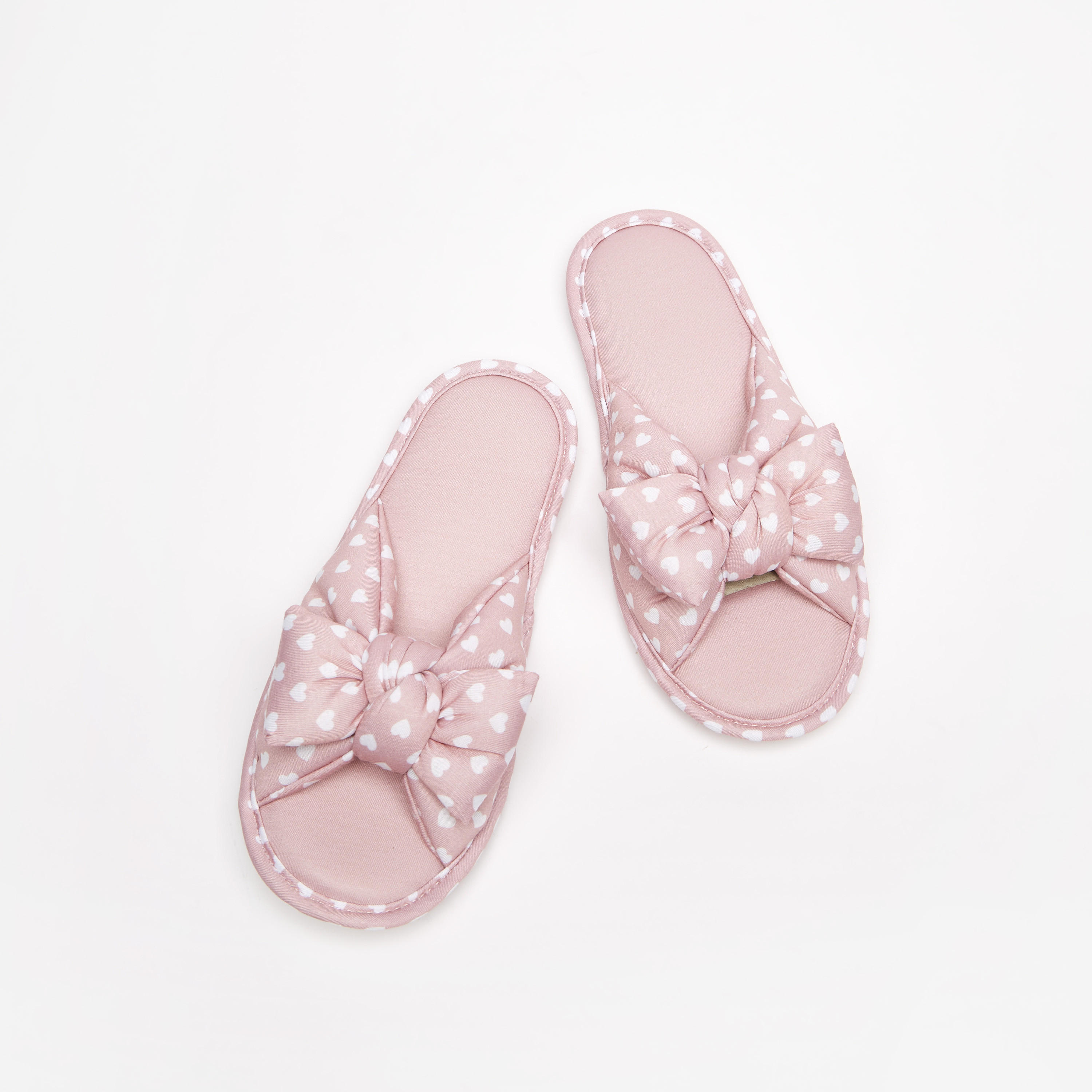 Heart Print Plush Detail Cross Strap Bedroom Slippers-women-shoes-bedroomslippers-image-9