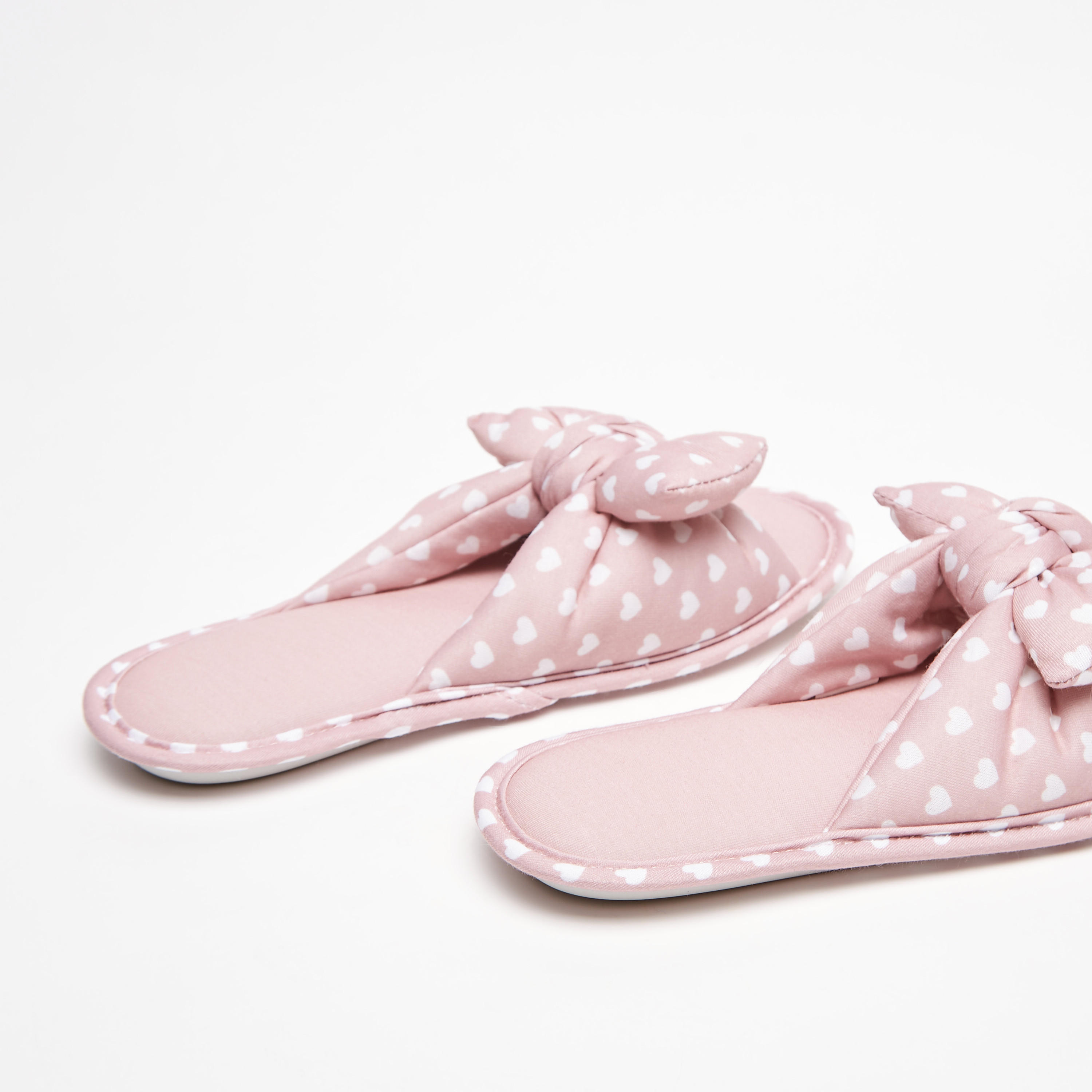 Heart Print Plush Detail Cross Strap Bedroom Slippers-women-shoes-bedroomslippers-image-12