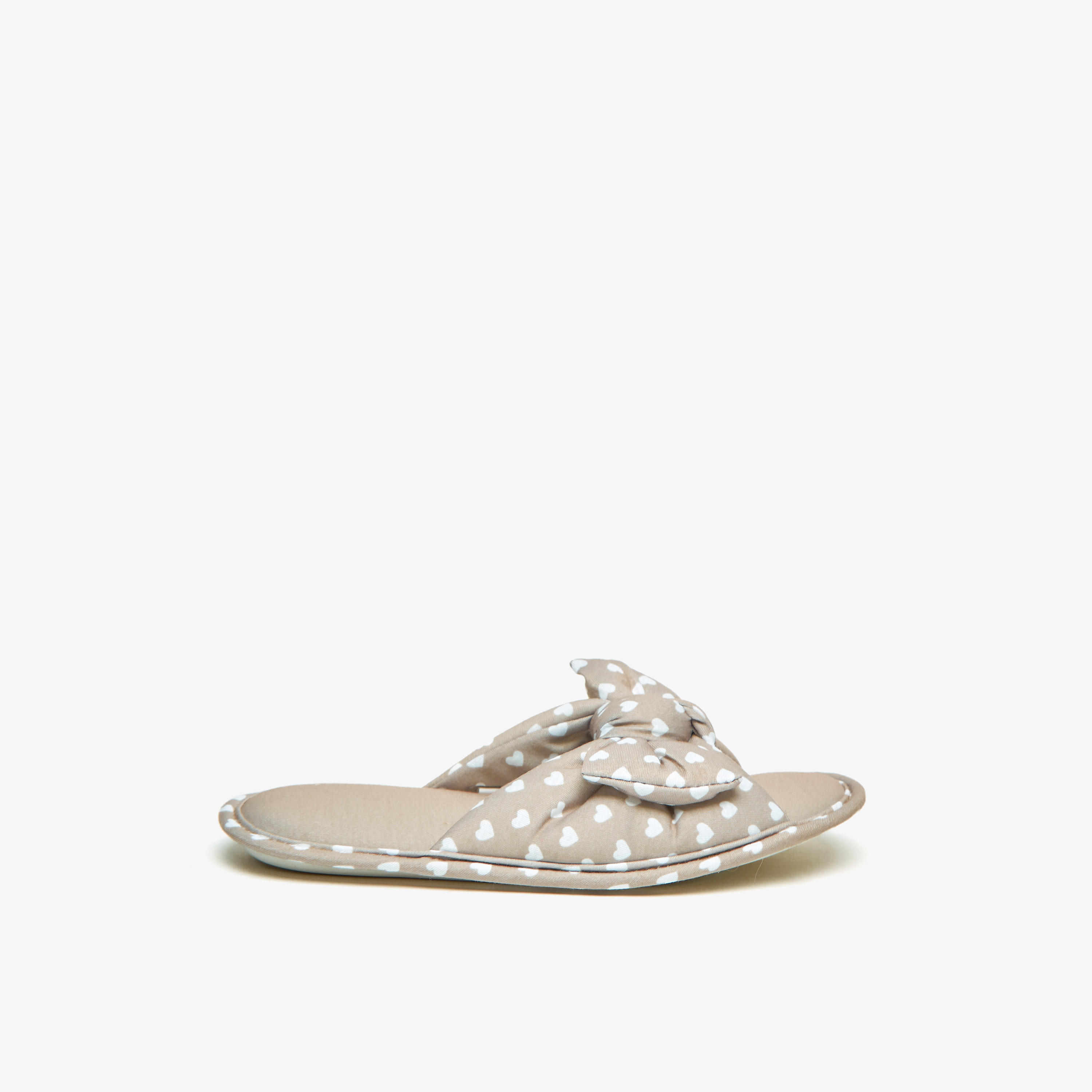 Heart Print Plush Detail Cross Strap Bedroom Slippers-women-shoes-bedroomslippers-image-2