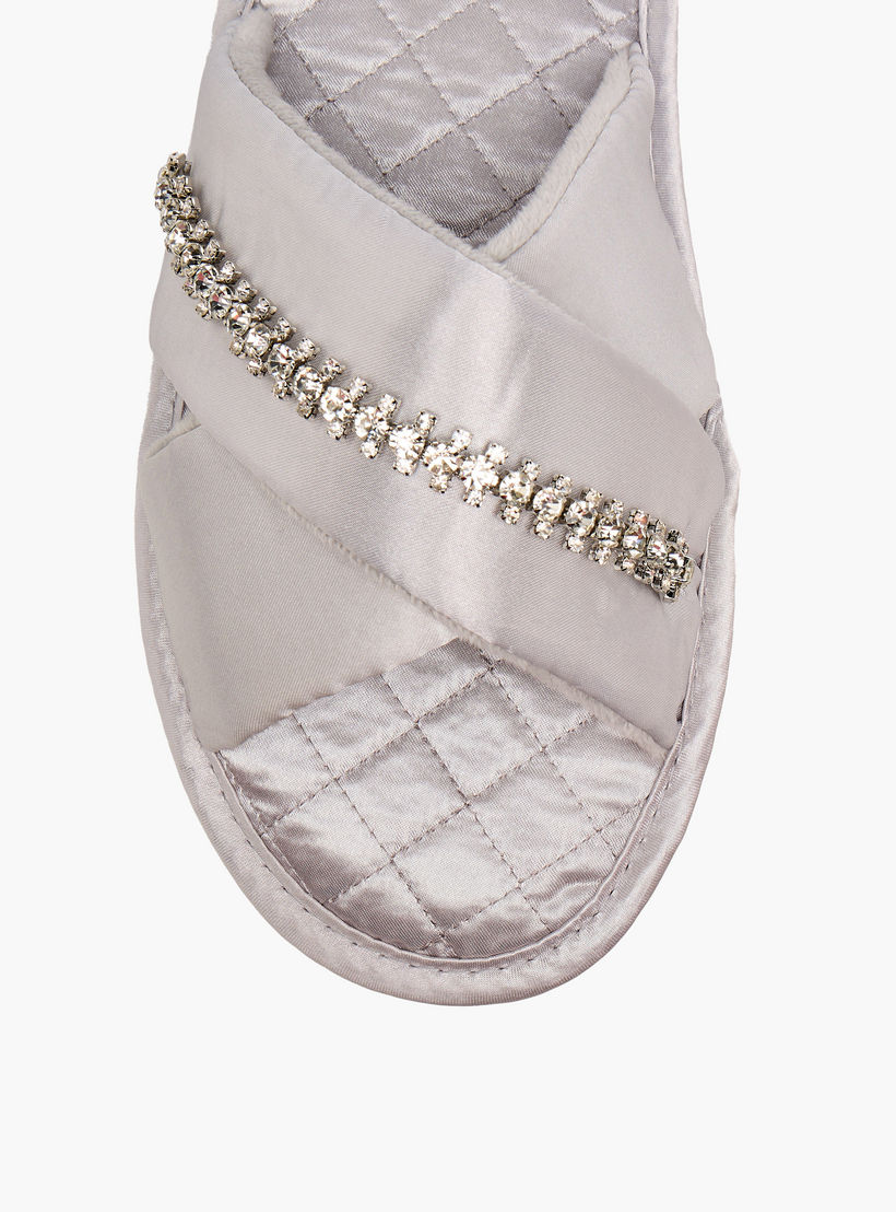 Le Confort Women Satin Stone Embellished Bedroom Slides-women-shoes-bedroomslippers-image-3