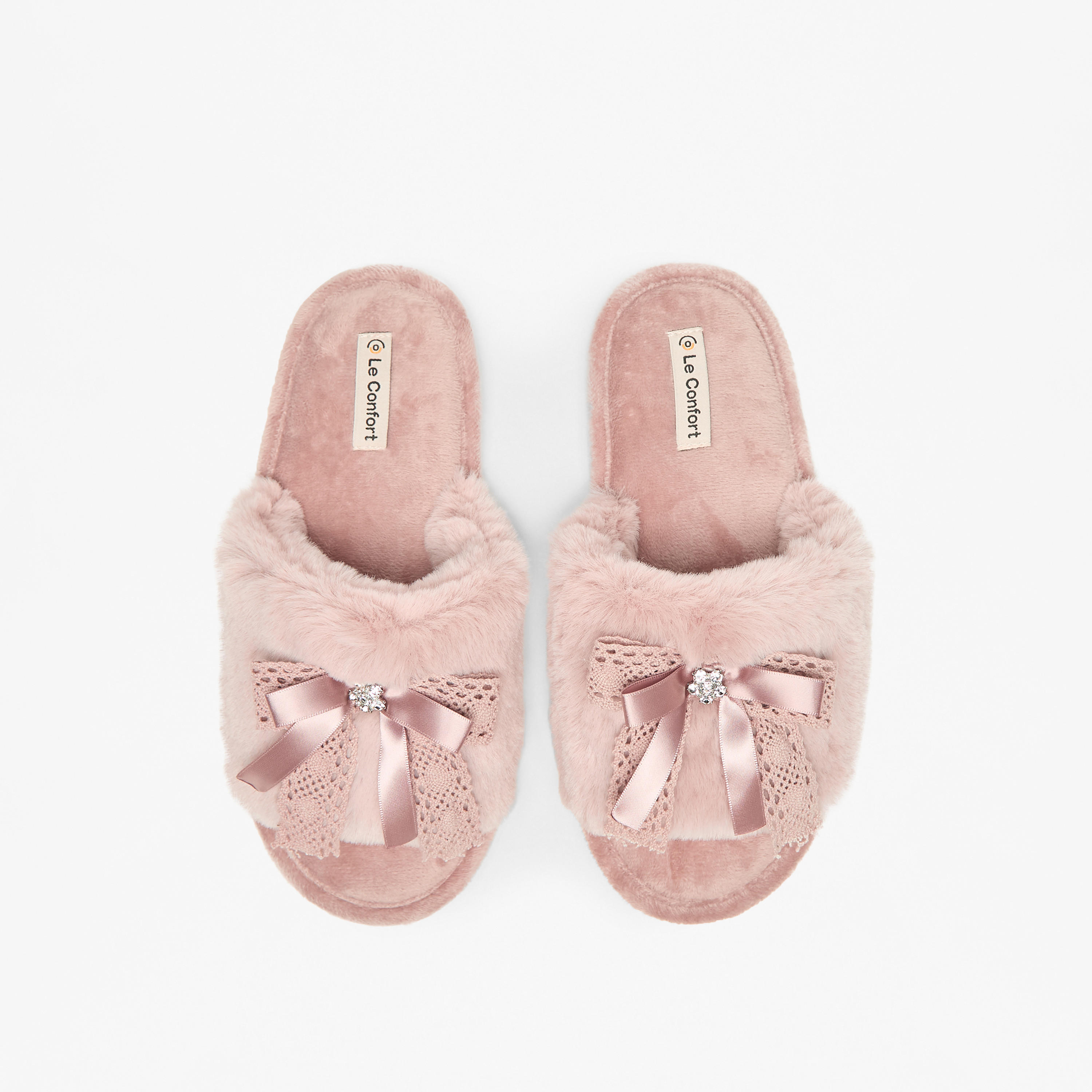 Le Confort Women Faux Fur Bedroom Slides-women-shoes-bedroomslippers-image-1