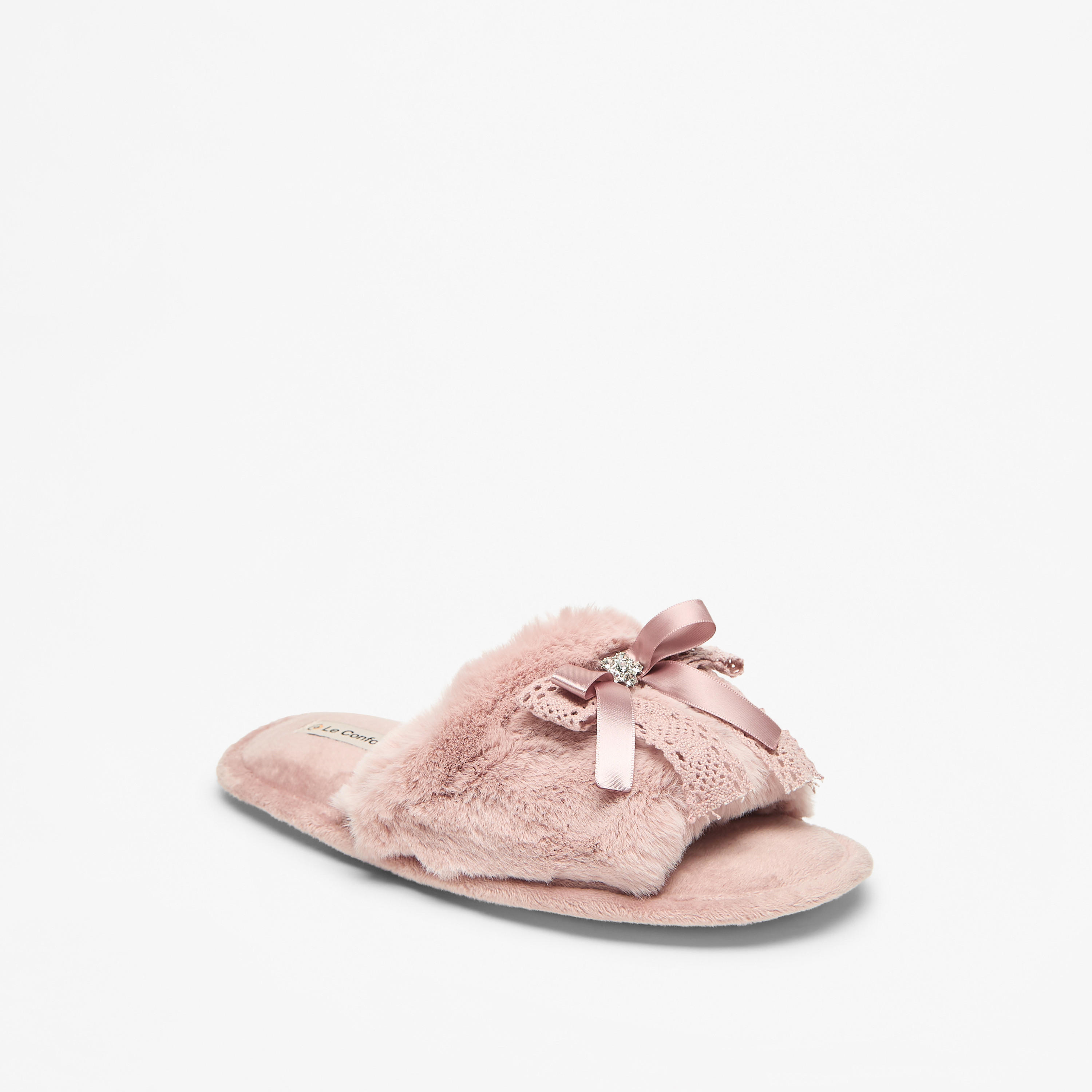 Le Confort Women Faux Fur Bedroom Slides-women-shoes-bedroomslippers-image-2