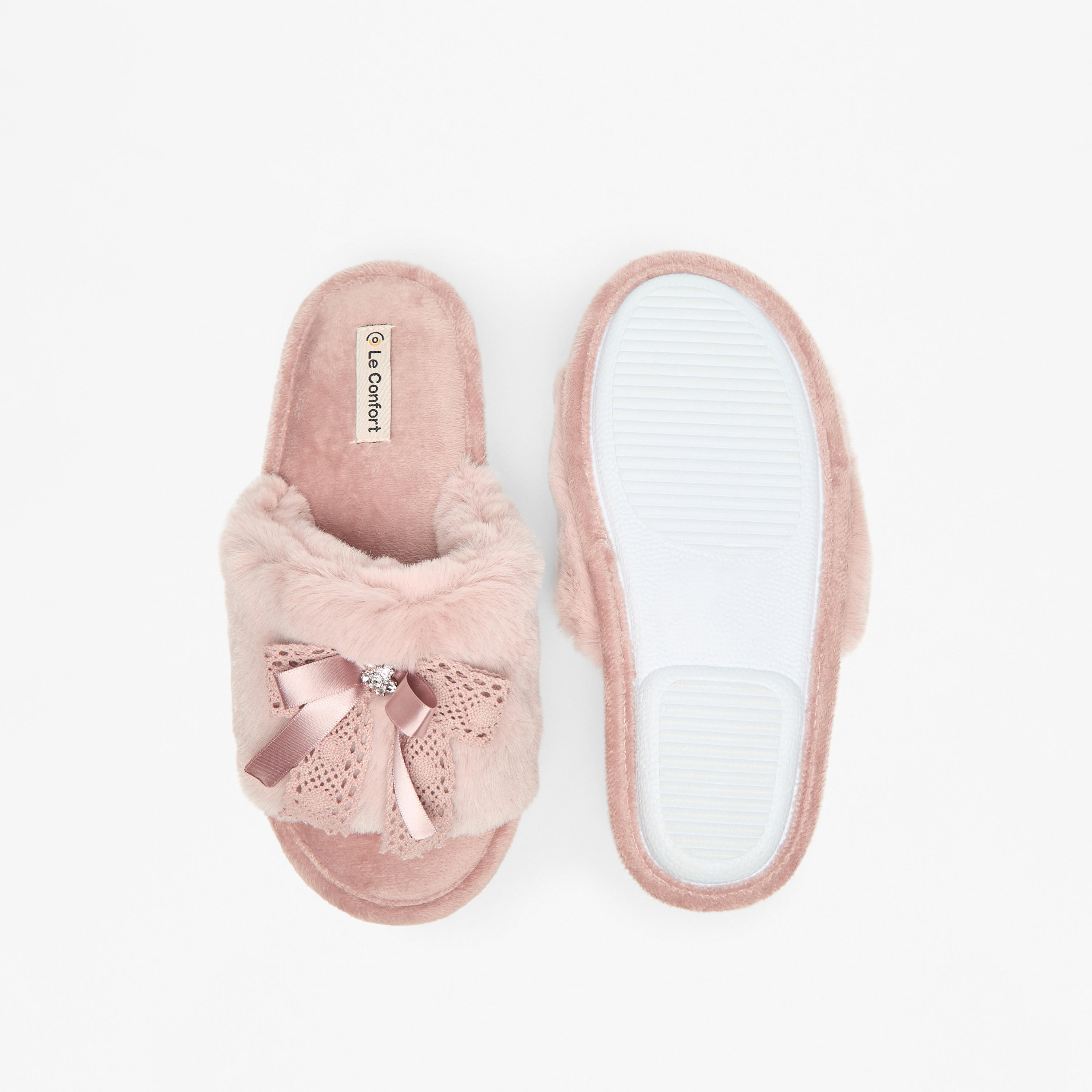 Le Confort Women Faux Fur Bedroom Slides-women-shoes-bedroomslippers-image-5