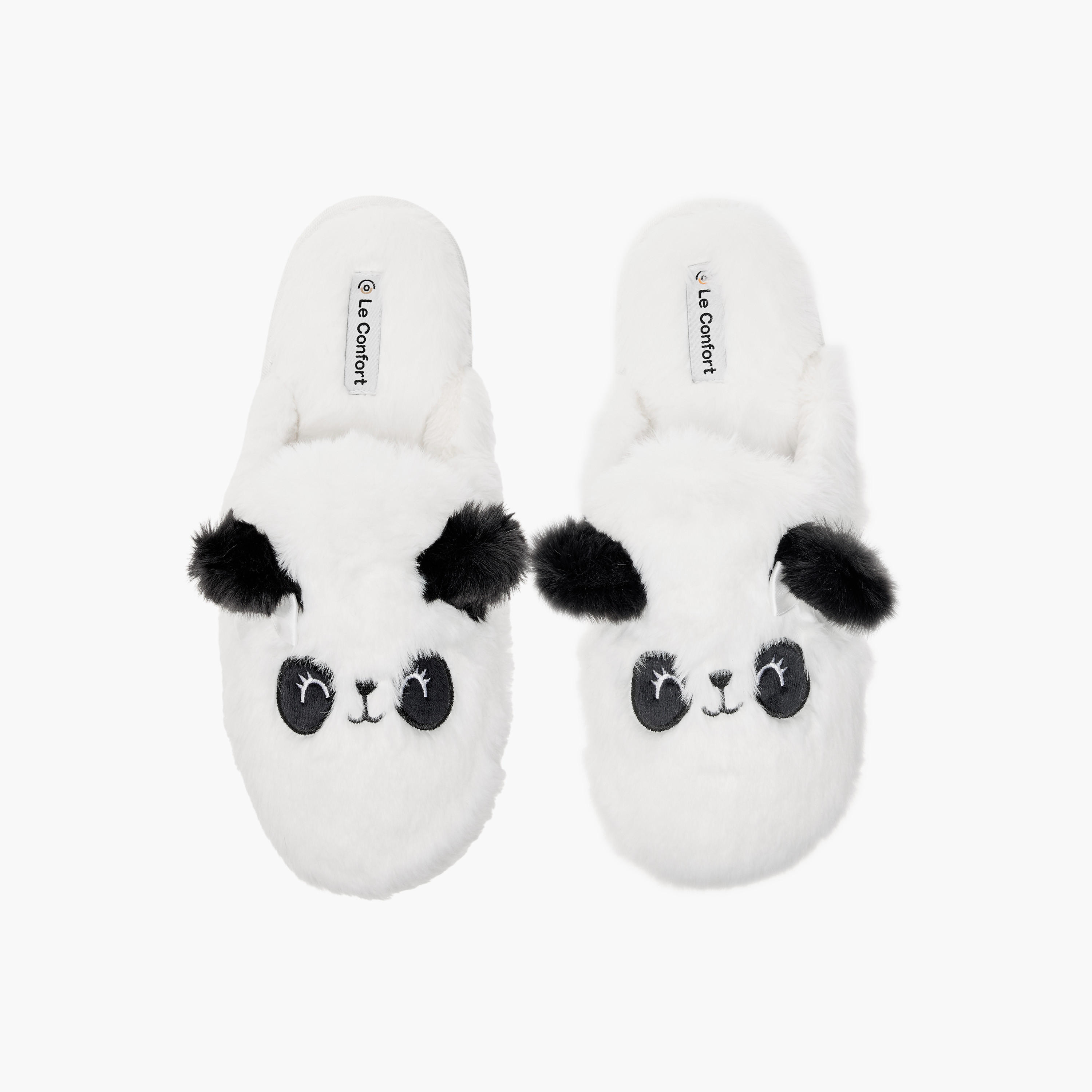 Le Confort Panda Ear Applique Faux Fur Bedroom Mules-women-shoes-flipflopsandslides-image-1