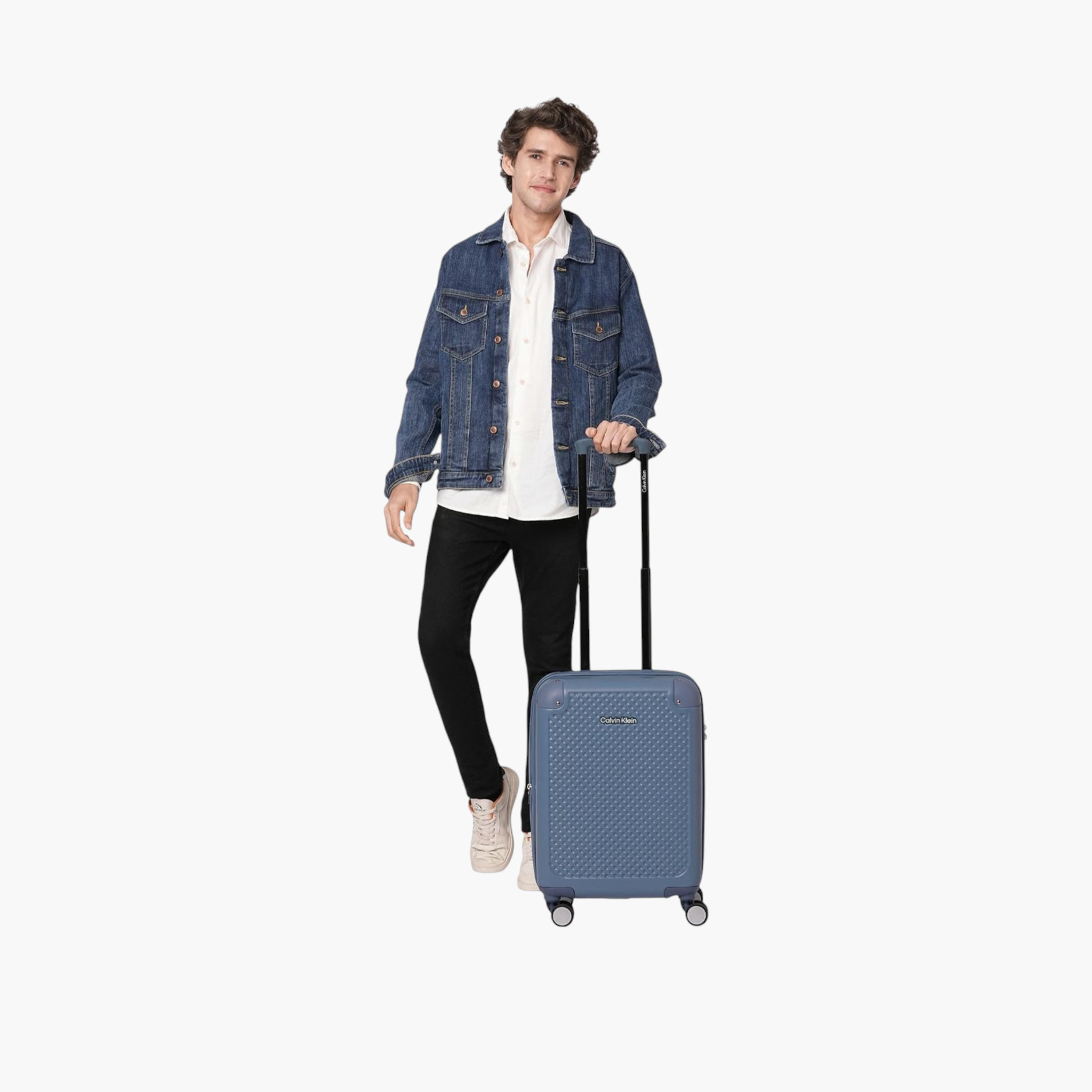 Calvin Klein Textured Hardcase Trolley Bag with Telescopic Handle-travel-luggagesandbags-luggage-image-2