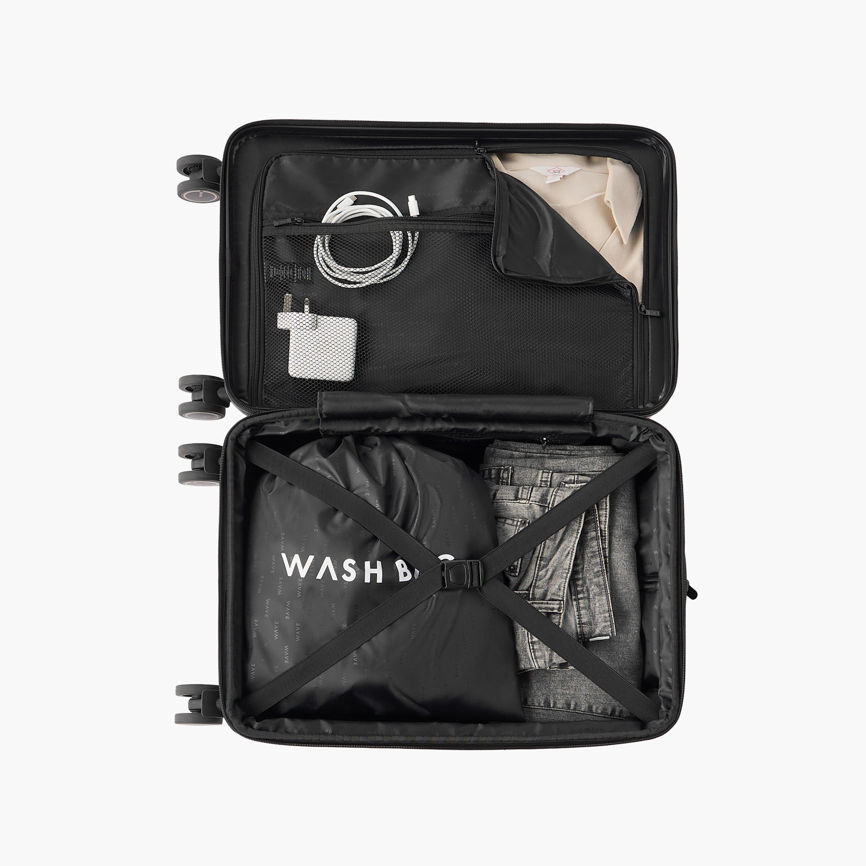 WAVE Textured Hardcase Luggage Trolley with Retractable Handle - 20 inches Cabin Bag-travel-luggagesandbags-luggage-image-10