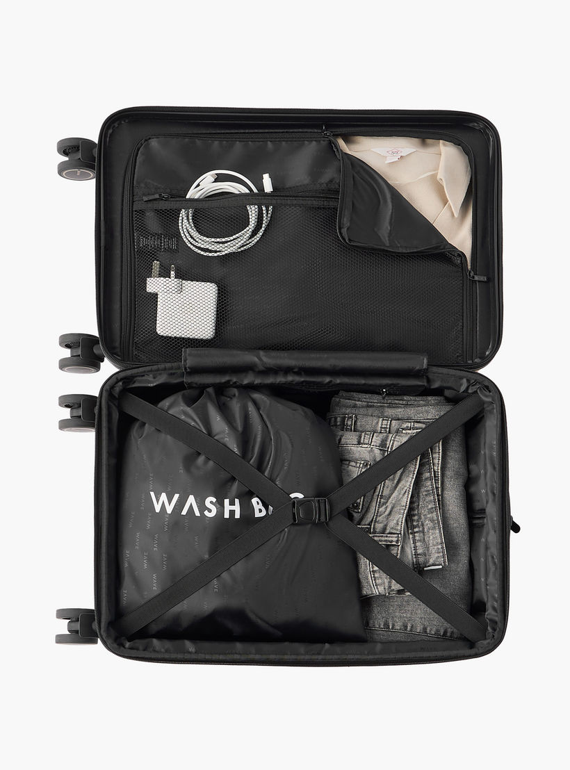 WAVE Textured Hardcase Luggage Trolley with Retractable Handle - 20 inches Cabin Bag-travel-luggagesandbags-luggage-image-10
