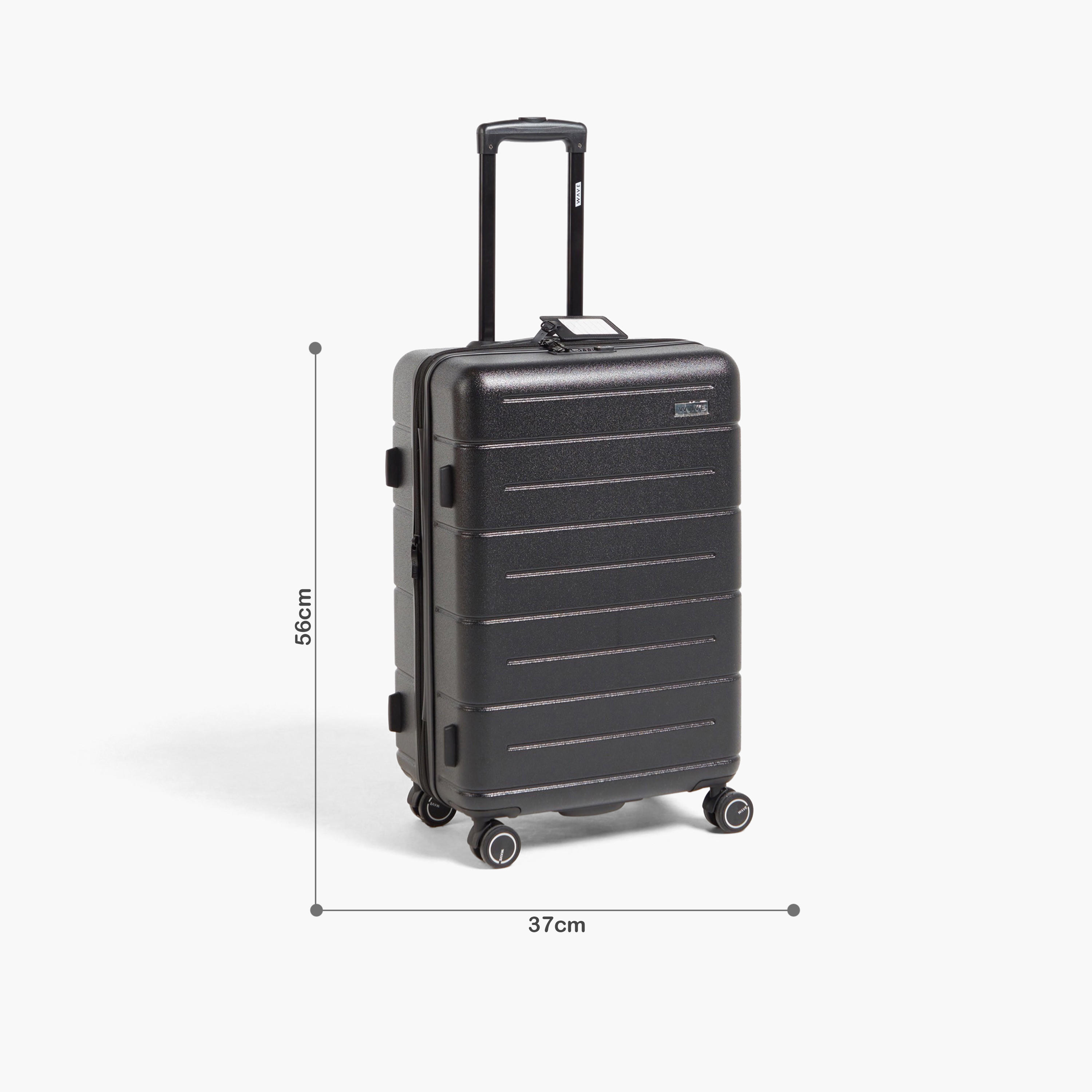 WAVE Textured Hardcase Luggage Trolley with Retractable Handle - 20 inches Cabin Bag-travel-luggagesandbags-luggage-image-2