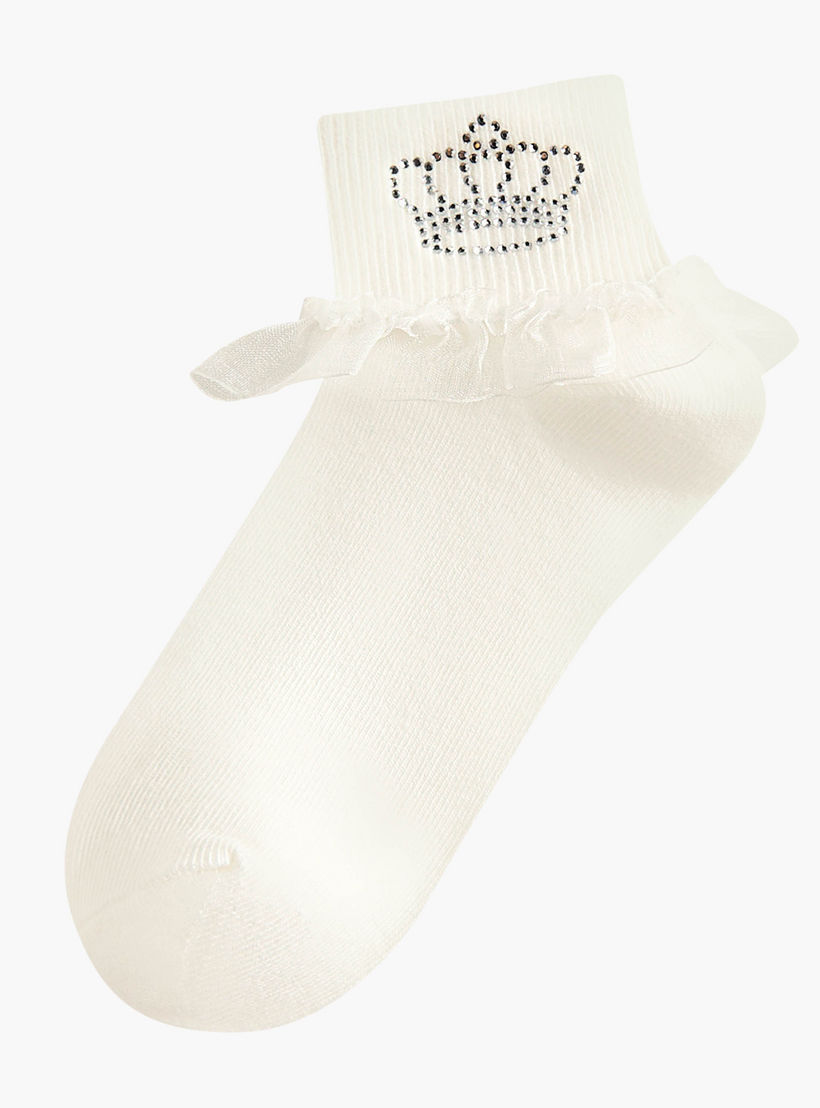 Pack of 3 Celeste Girls Socks with Frill Detail-girls-accessories-socks-image-2