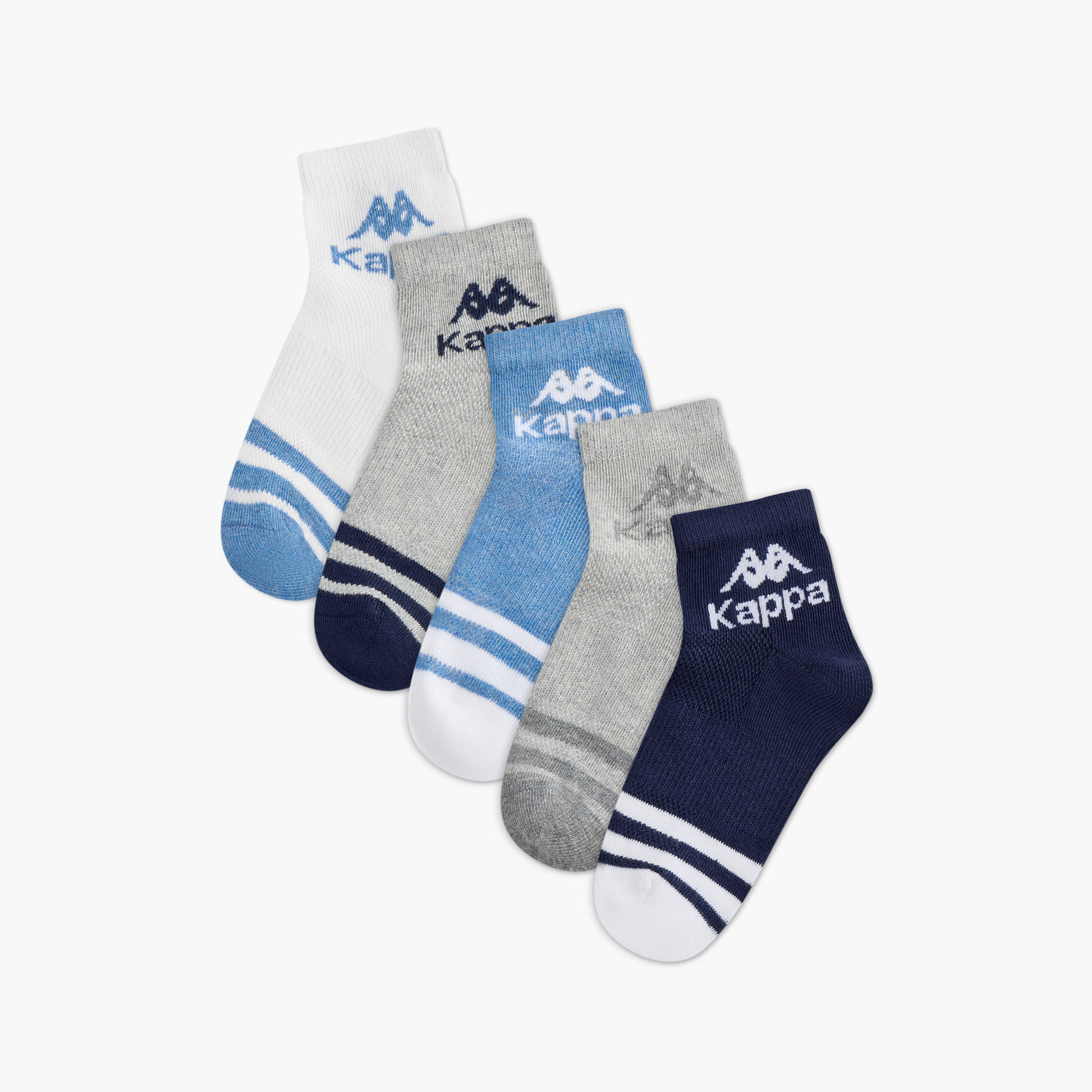 Kappa Logo Detail Ankle Length Socks - Set of 5-girls-accessories-socks-image-1