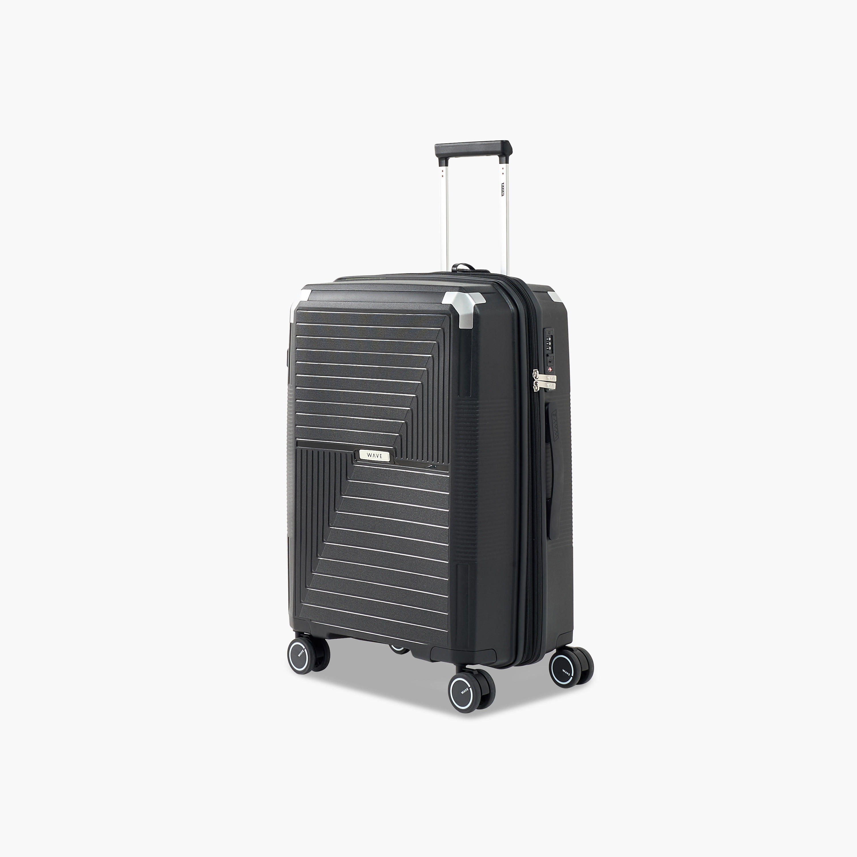 WAVE Textured Hardcase Luggage Trolley with Retractable Handle - 24 inches Check-In Bag-travel-luggagesandbags-luggage-image-1