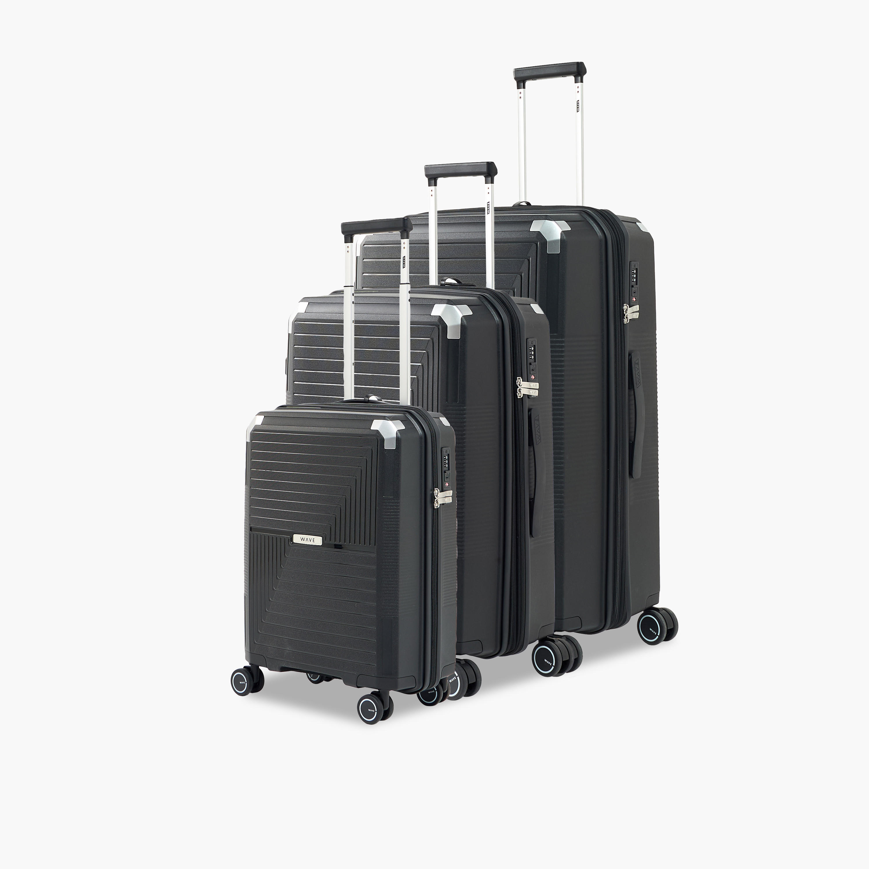 WAVE Textured Hardcase Luggage Trolley with Retractable Handle - 24 inches Check-In Bag-travel-luggagesandbags-luggage-image-10