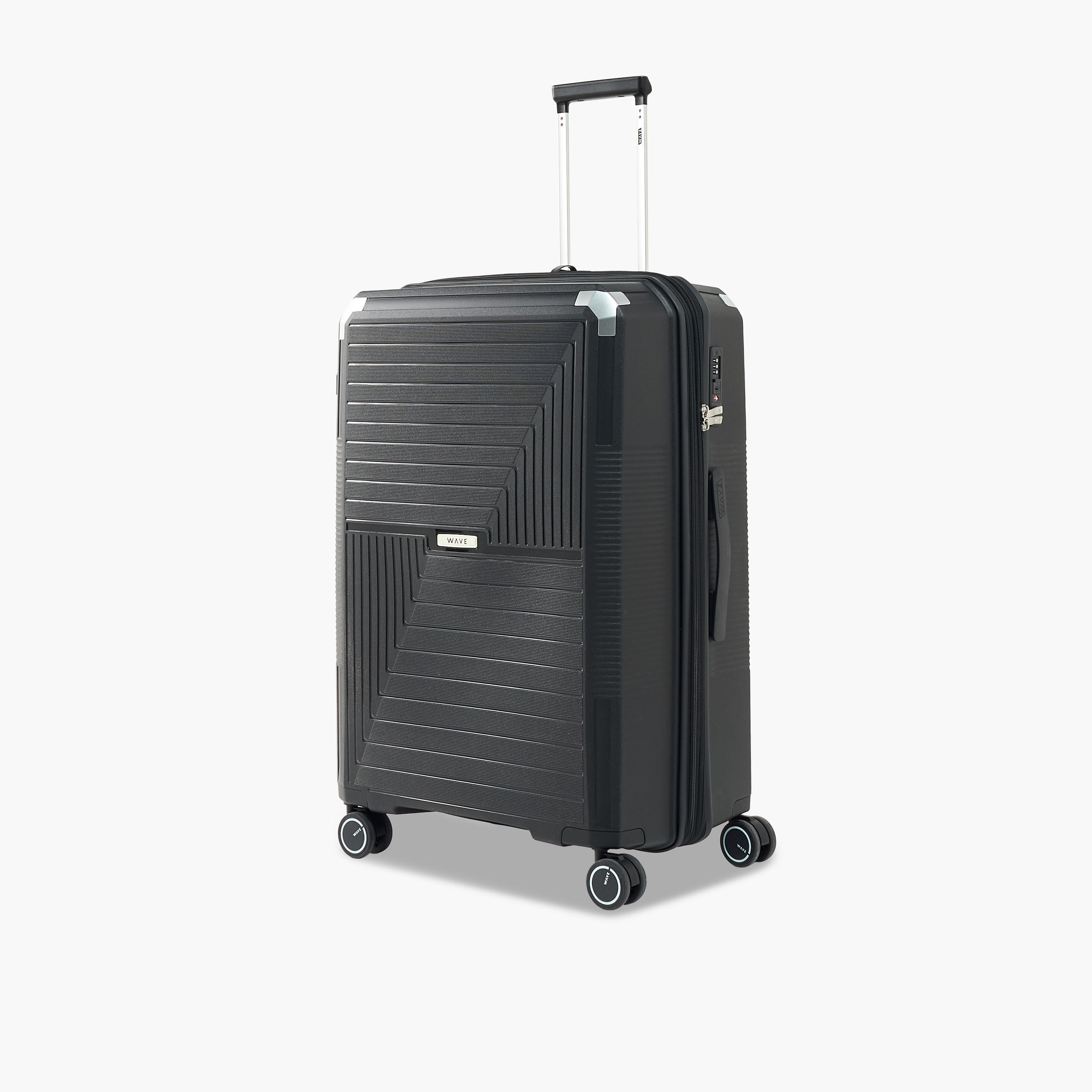 WAVE Textured Hardcase Luggage Trolley with Retractable Handle - 24 inches Check-In Bag-travel-luggagesandbags-luggage-image-12