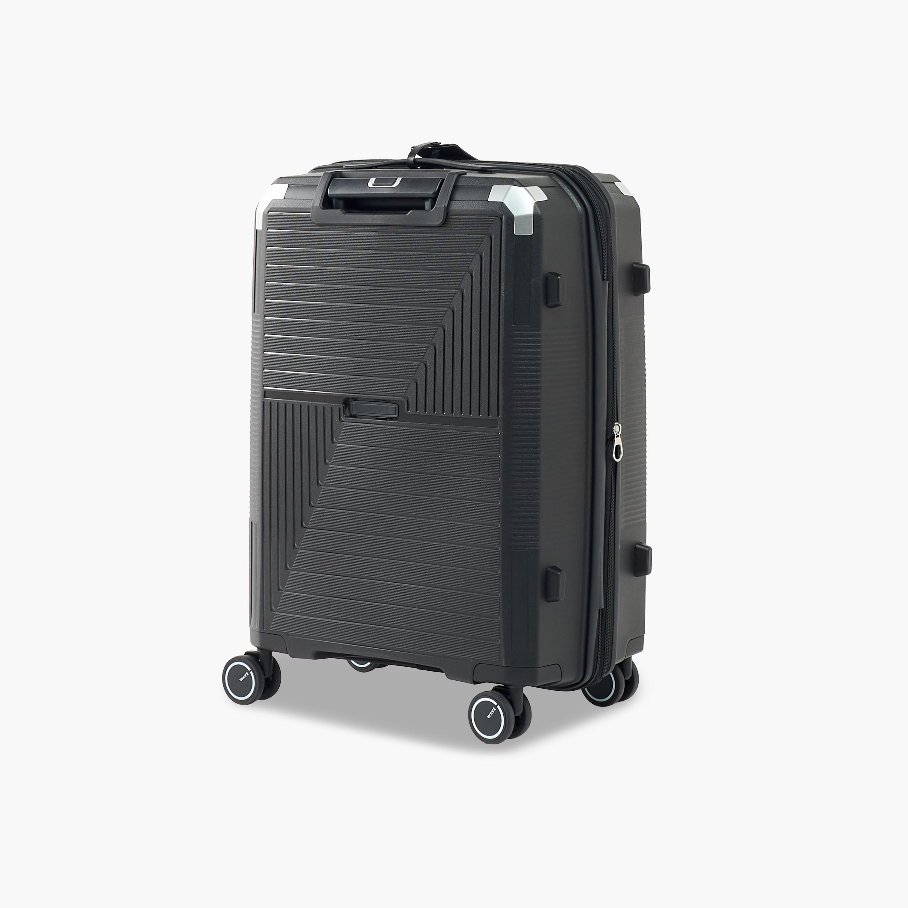 WAVE Textured Hardcase Luggage Trolley with Retractable Handle - 24 inches Check-In Bag-travel-luggagesandbags-luggage-image-3