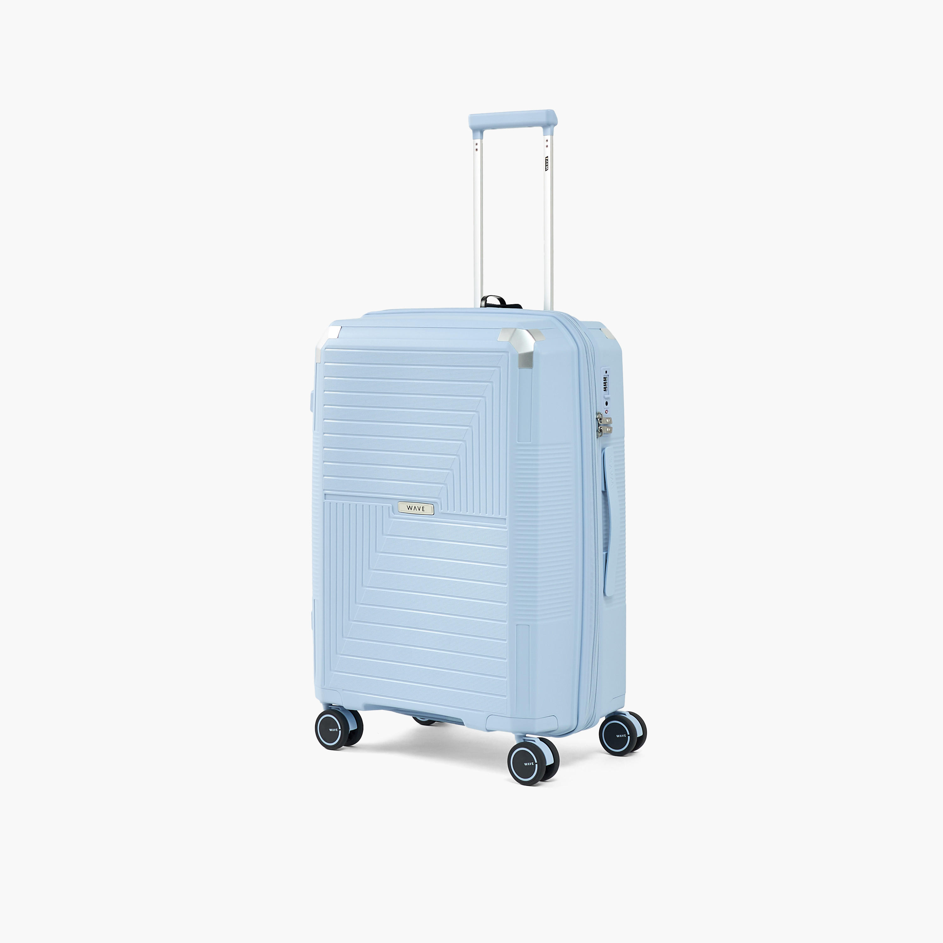WAVE Textured Hardcase Luggage Trolley with Retractable Handle - 24 inches Check-In Bag-travel-luggagesandbags-luggage-image-1