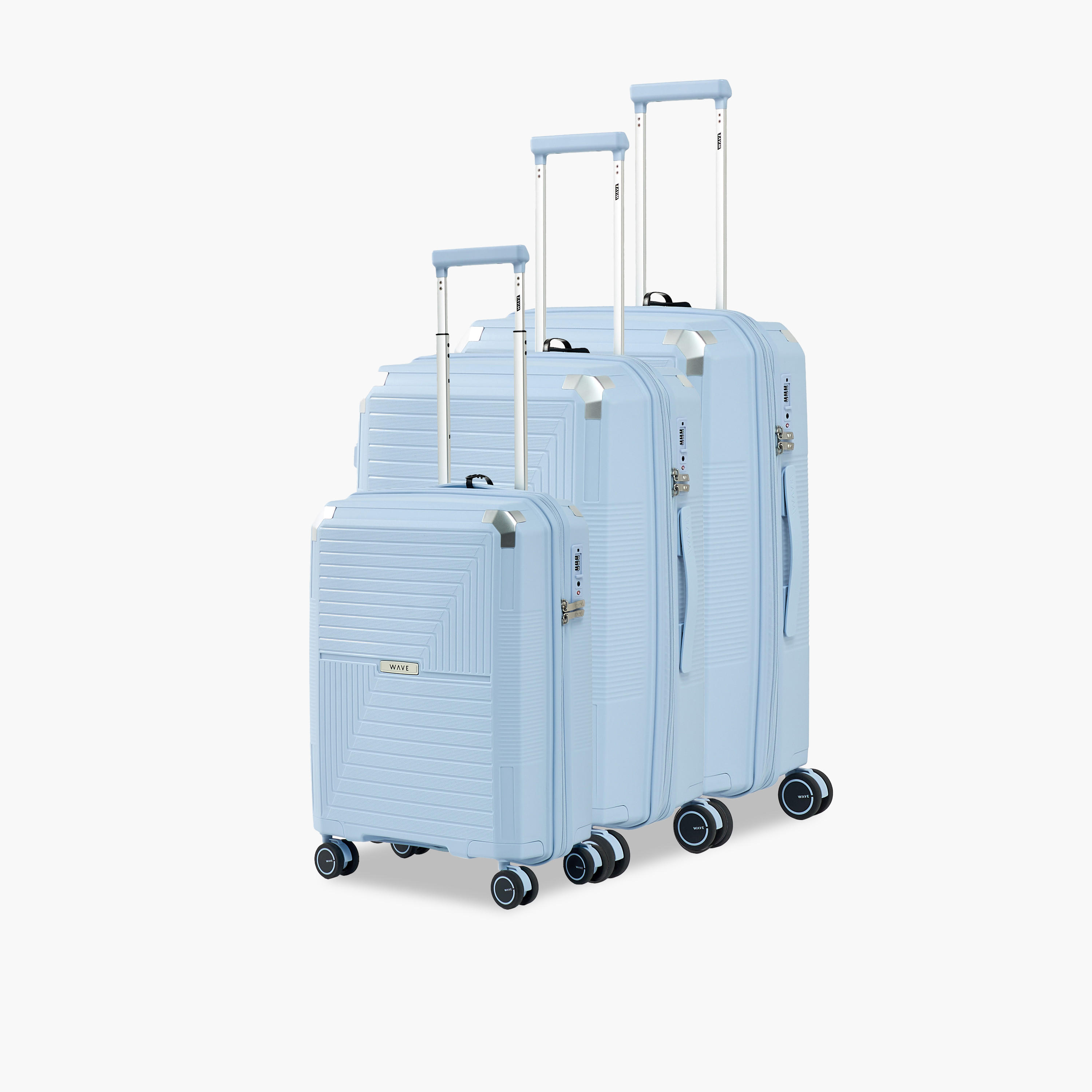 WAVE Textured Hardcase Luggage Trolley with Retractable Handle - 24 inches Check-In Bag-travel-luggagesandbags-luggage-image-10