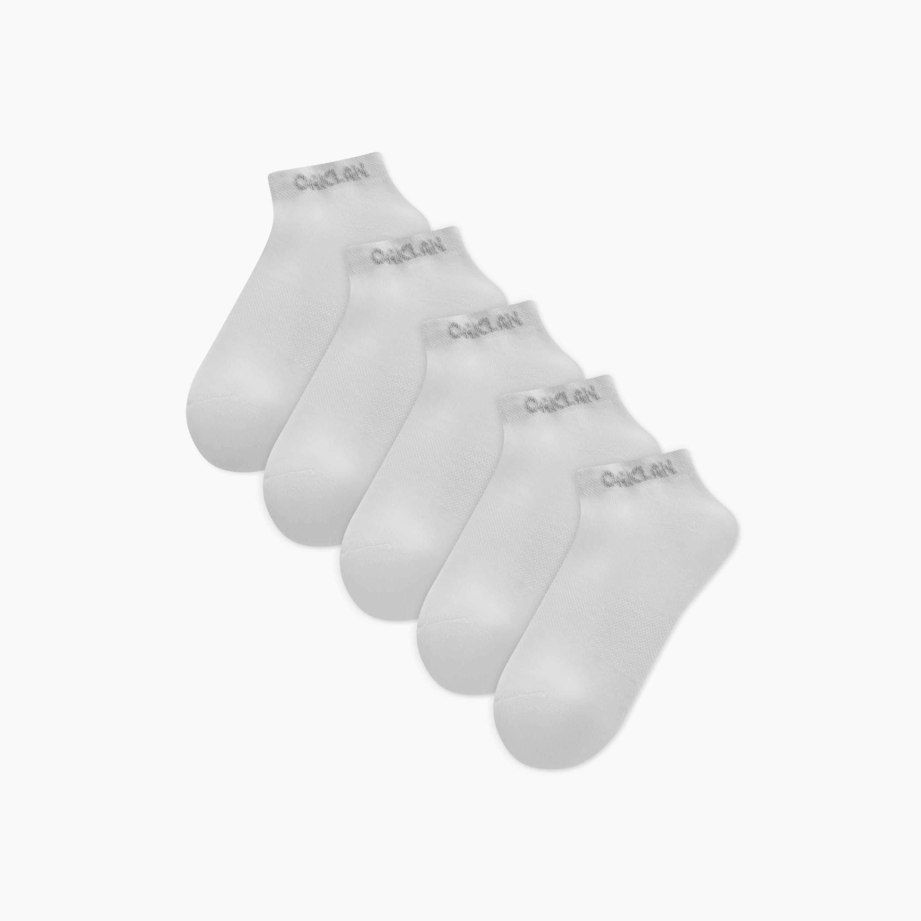 Oaklan by Shoexpress Logo Print Ankle Length Cushioned Socks - Set of 5-women-socksandstockings-image-1