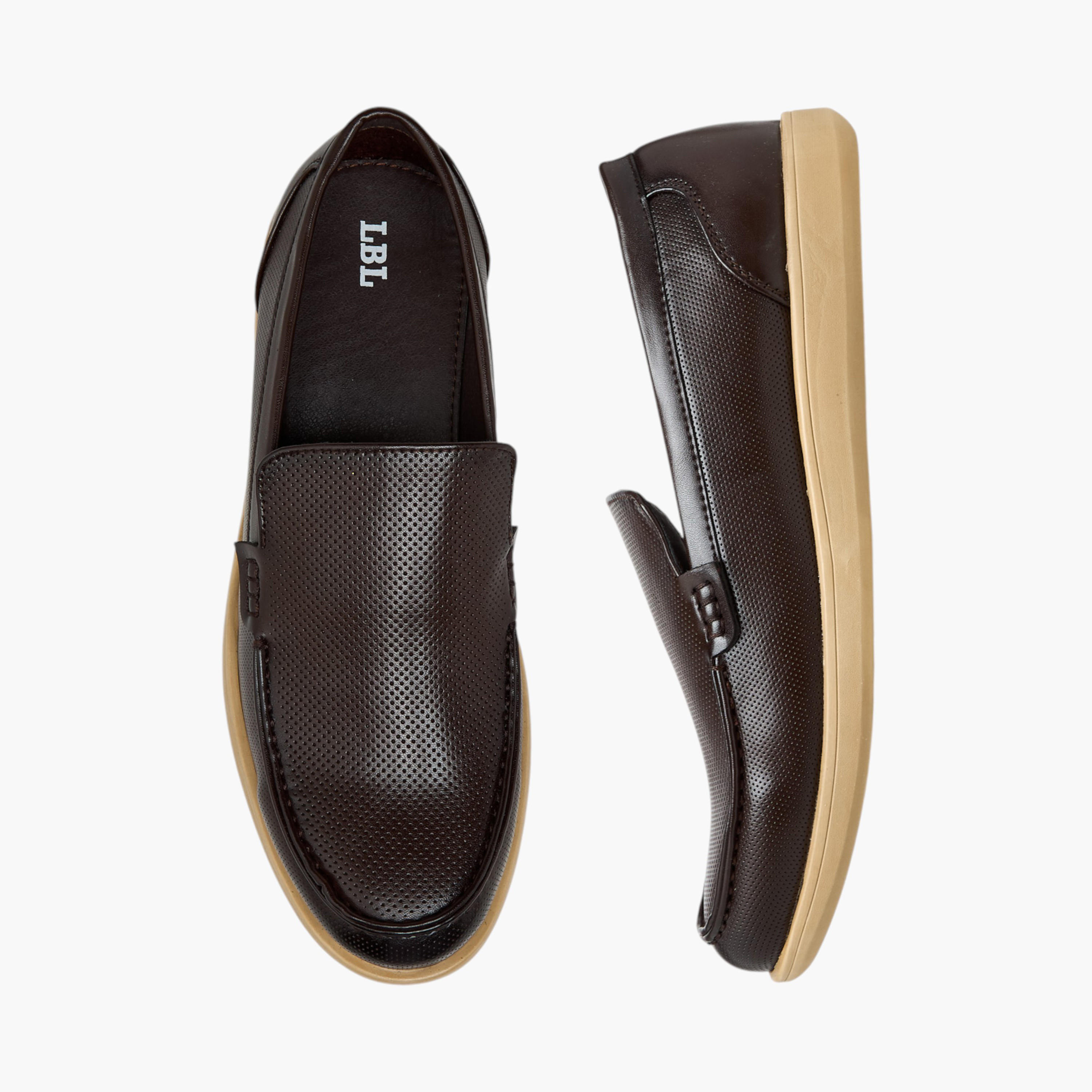LBL by Shoexpress Textured Slip-On Loafers-men-shoes-loafersandmoccasins-image-1