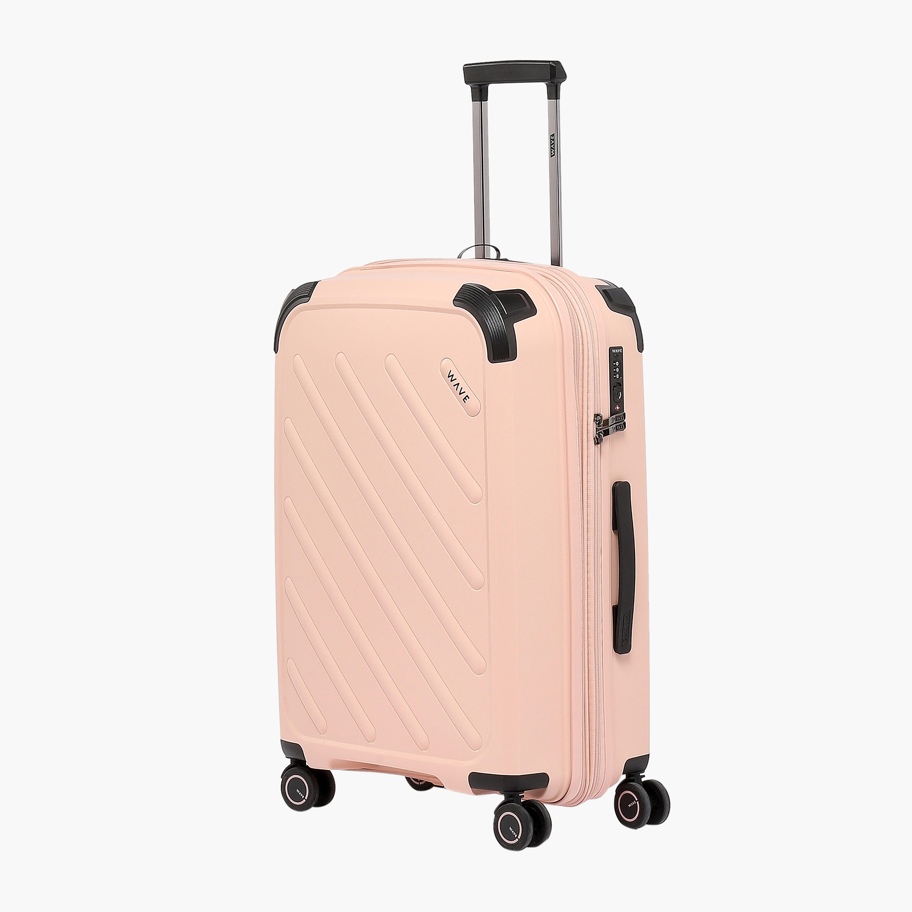 WAVE Solid Hardcase Trolley Bag with Retractable Handle - 24 Inches Check-in Bag-travel-luggagesandbags-luggage-image-1