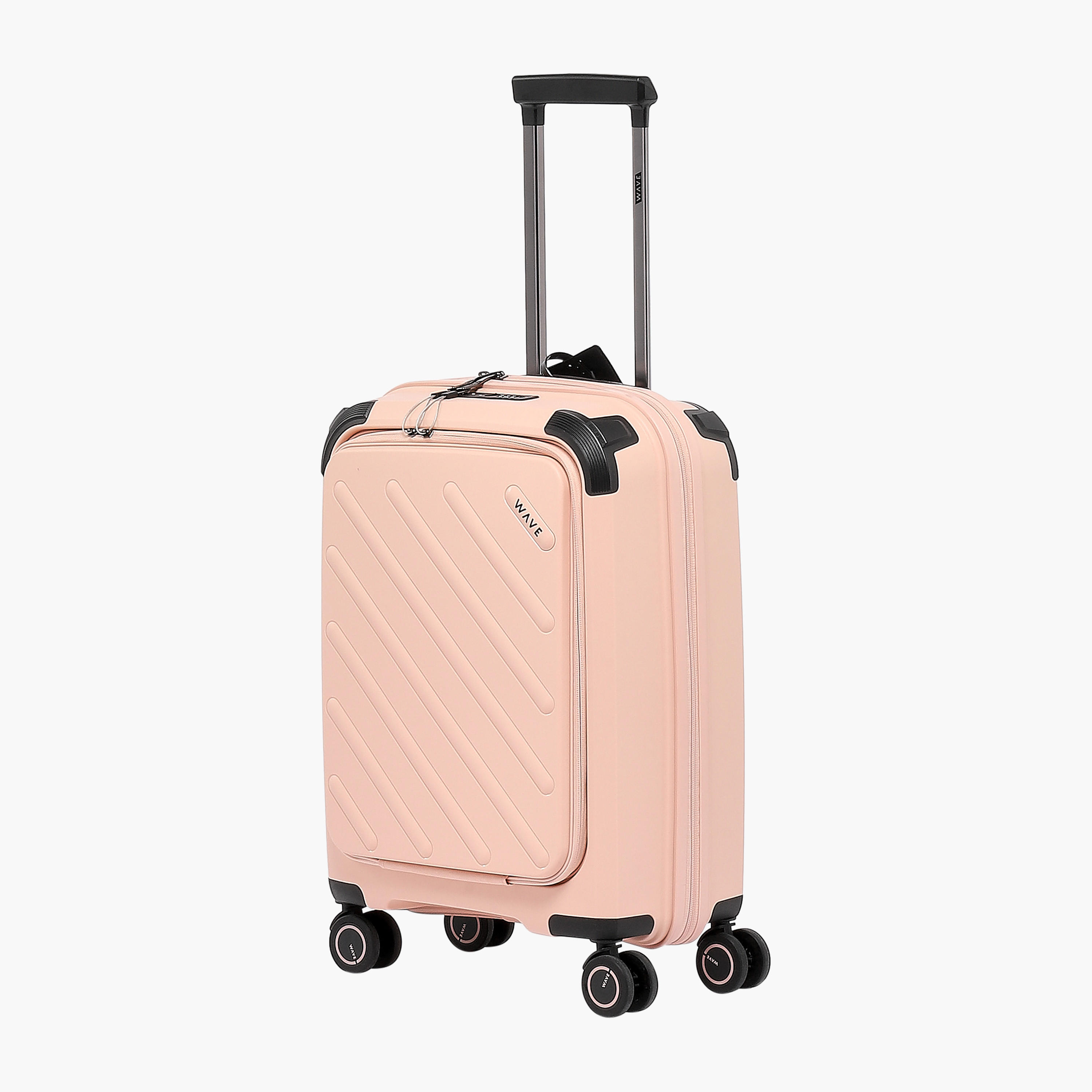WAVE Solid Hardcase Trolley Bag with Retractable Handle - 20 Inches Check-in Bag-travel-luggagesandbags-luggage-image-1