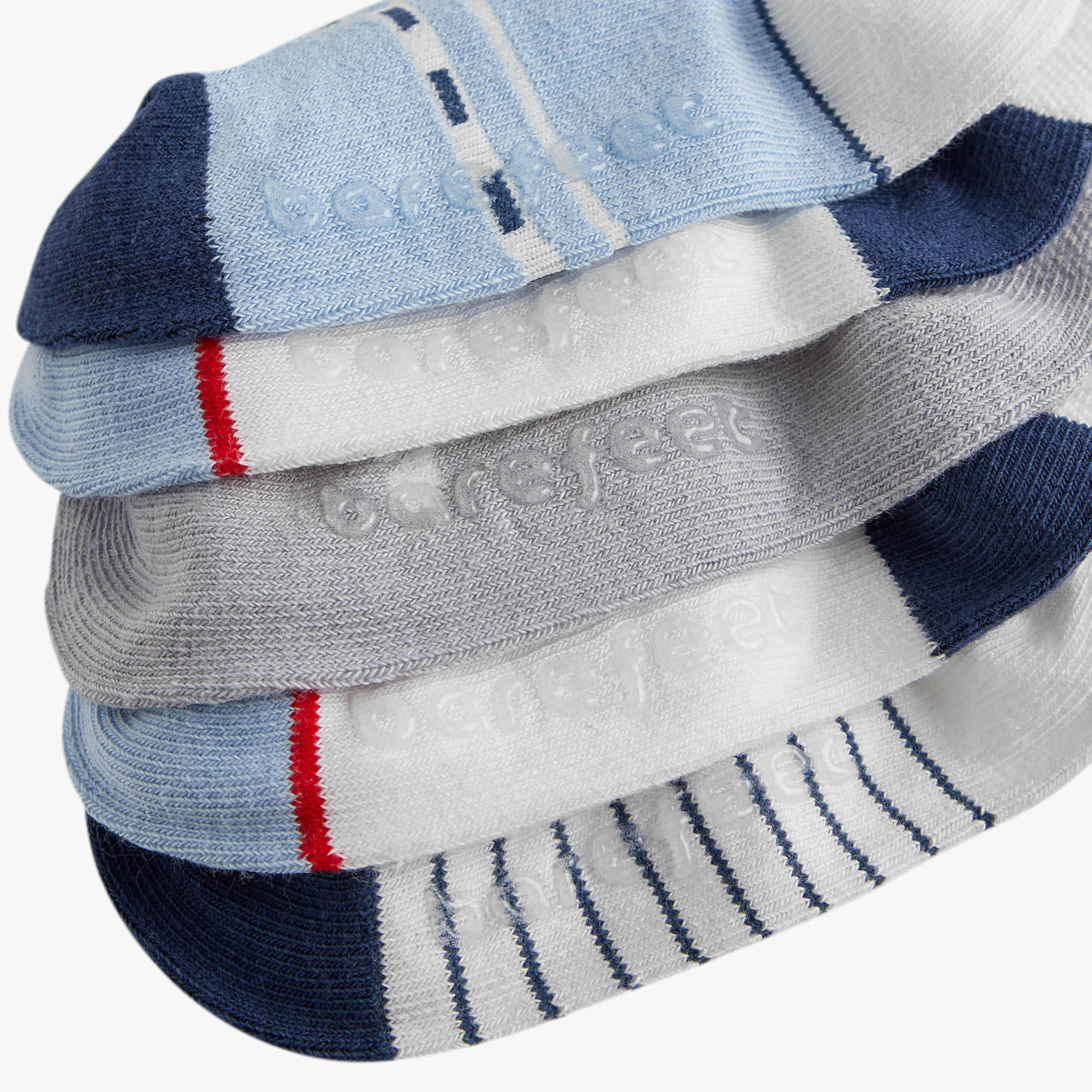 Barefeet Car Print Ankle Length Socks - Set of 5-baby-girls-accessories-socks-image-4