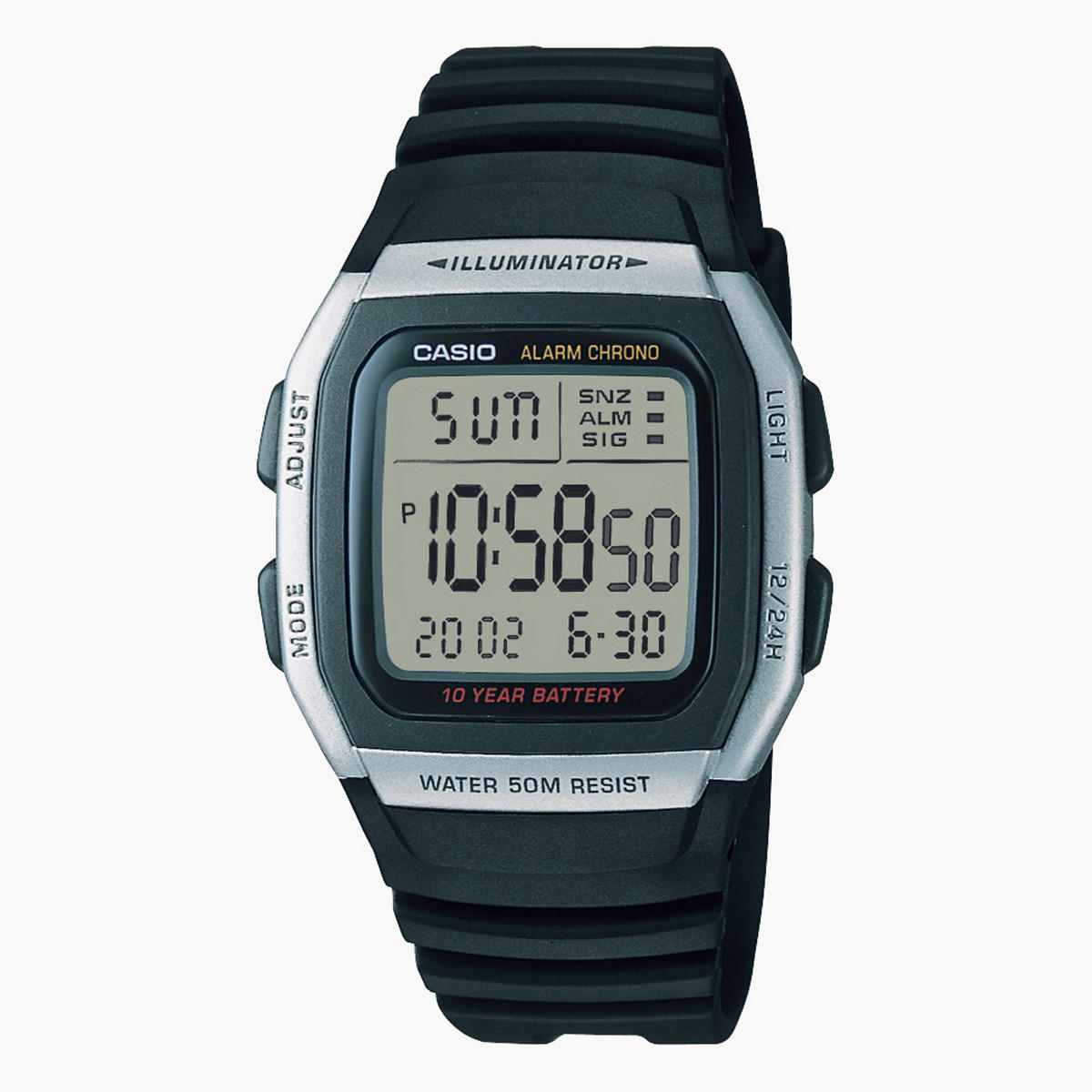 Casio Men's Black Digital Resin Strap Watch W-96H-1AVDF-men-watchesandjewellery-watches-image-1