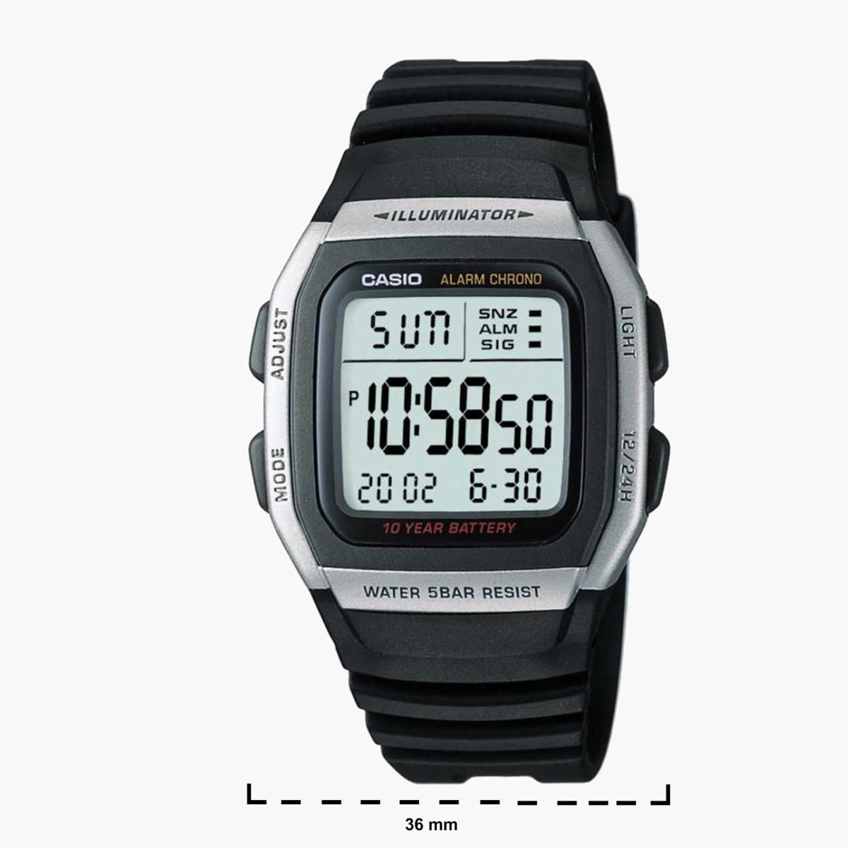 Casio Men's Black Digital Resin Strap Watch W-96H-1AVDF-men-watchesandjewellery-watches-image-2