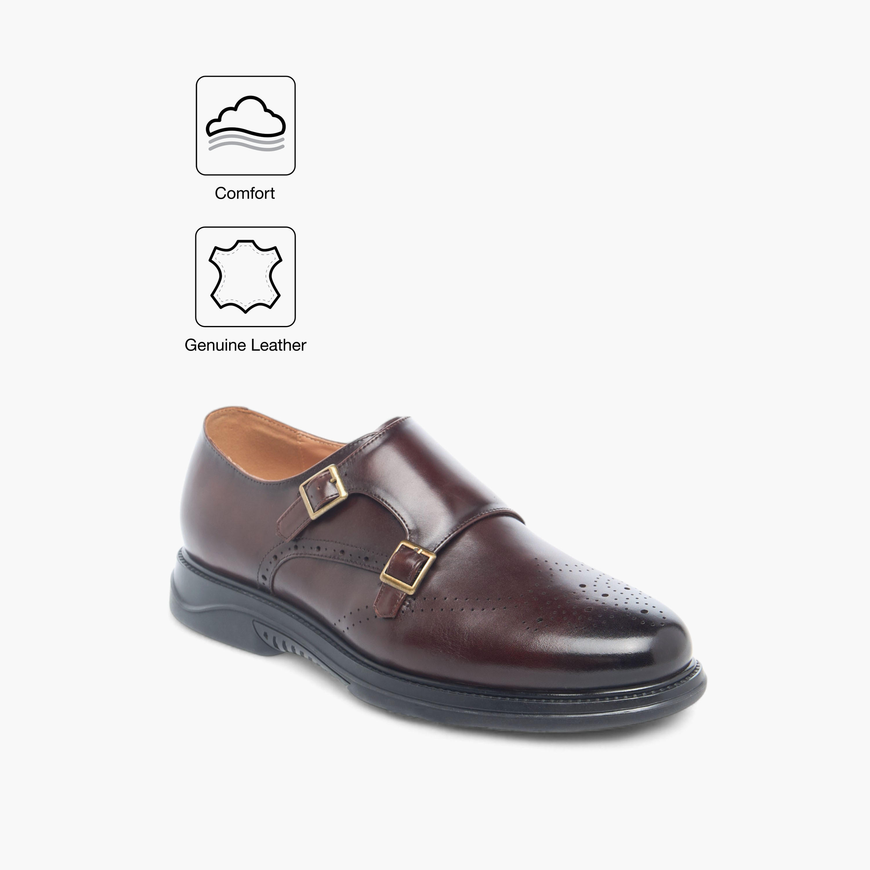 حذاء مونك جلد بارز الملمس سهل الارتداء من لو كونفورت-men-shoes-formalshoes-image-2