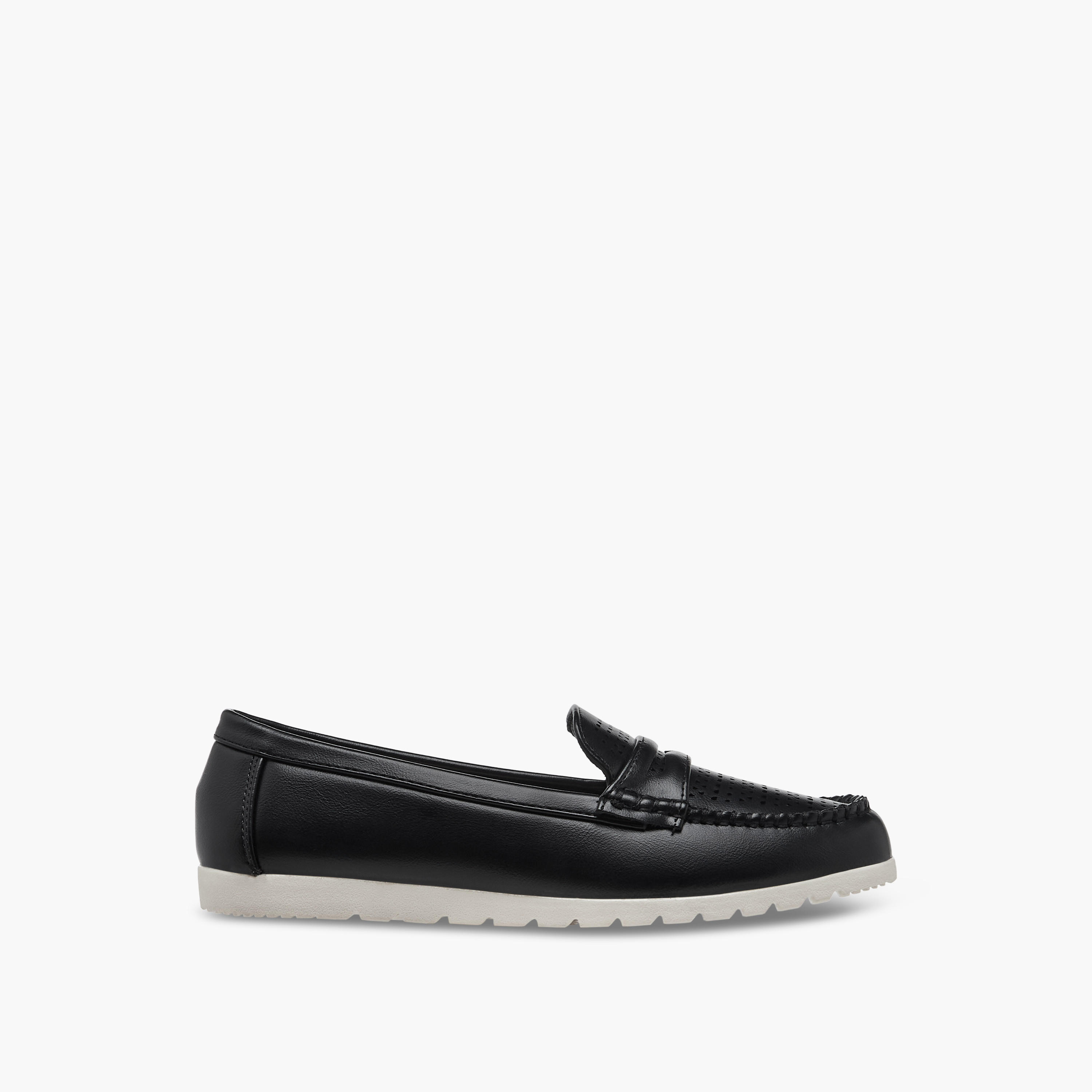 Le Confort Perforation Detail Slip-On Comfort Loafers-women-shoes-loafersandmoccasins-image-3