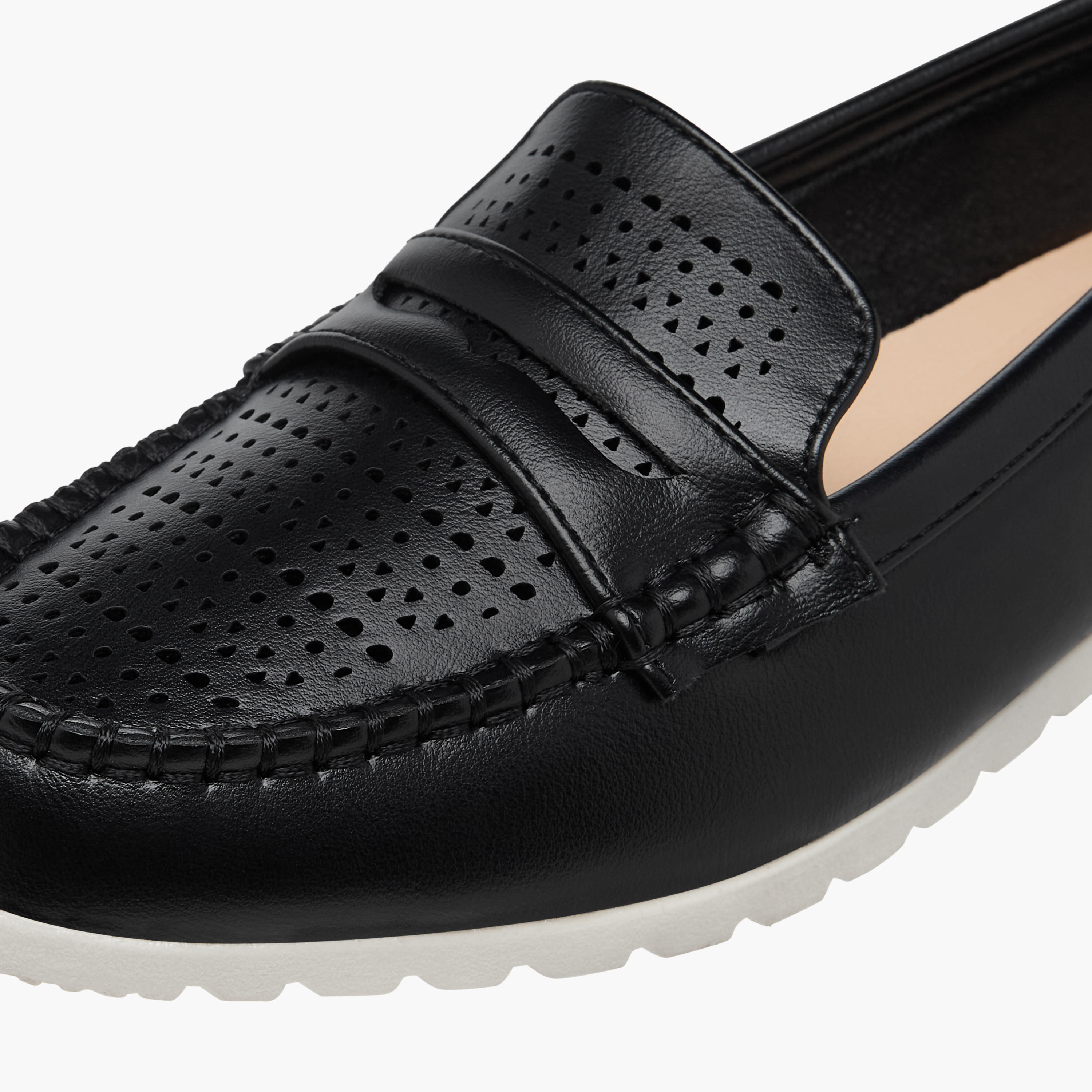 Le Confort Perforation Detail Slip-On Comfort Loafers-women-shoes-loafersandmoccasins-image-4