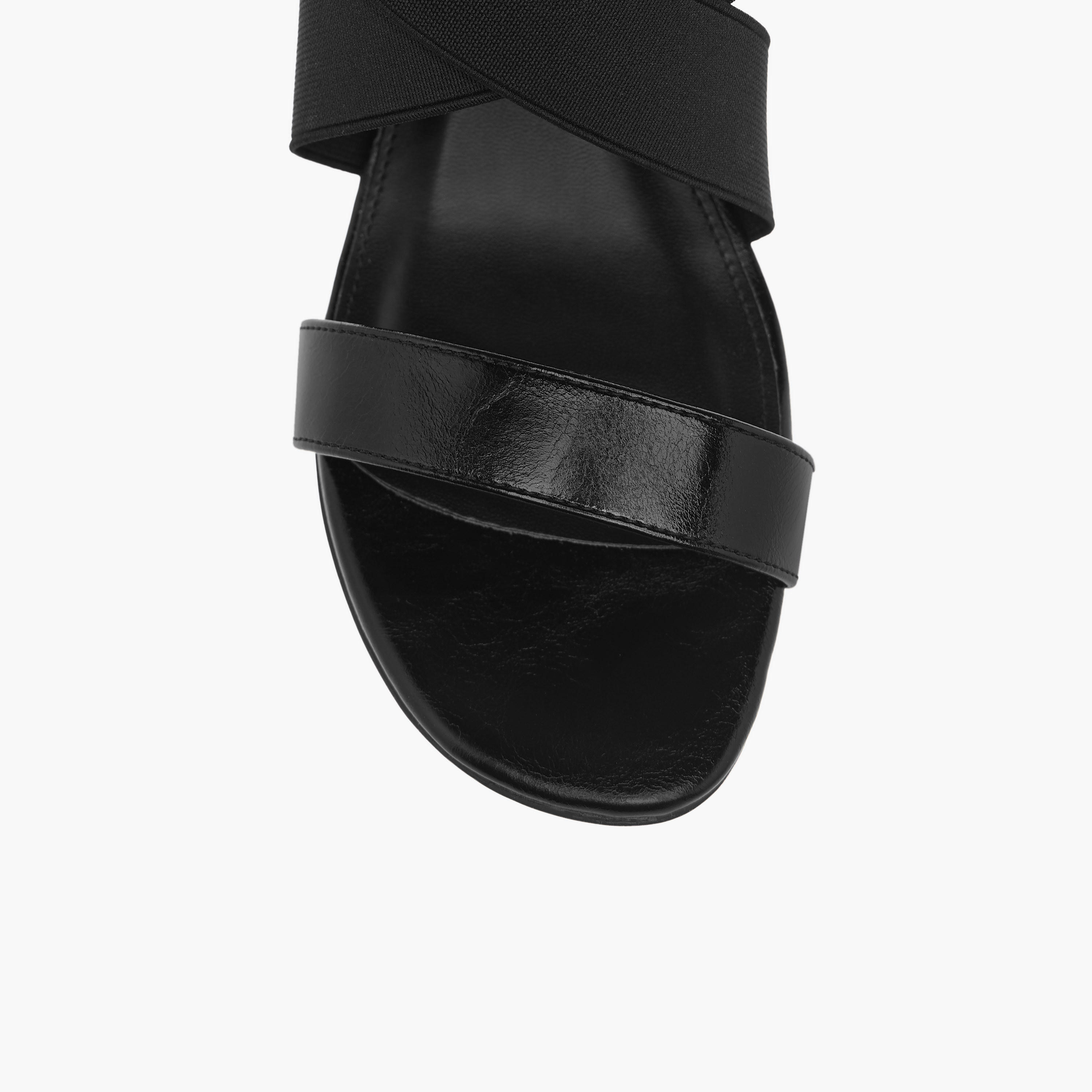 Celeste Women's Solid Cross Strap Sandals with Wedge Heels-women-shoes-sandals-heeled-image-4